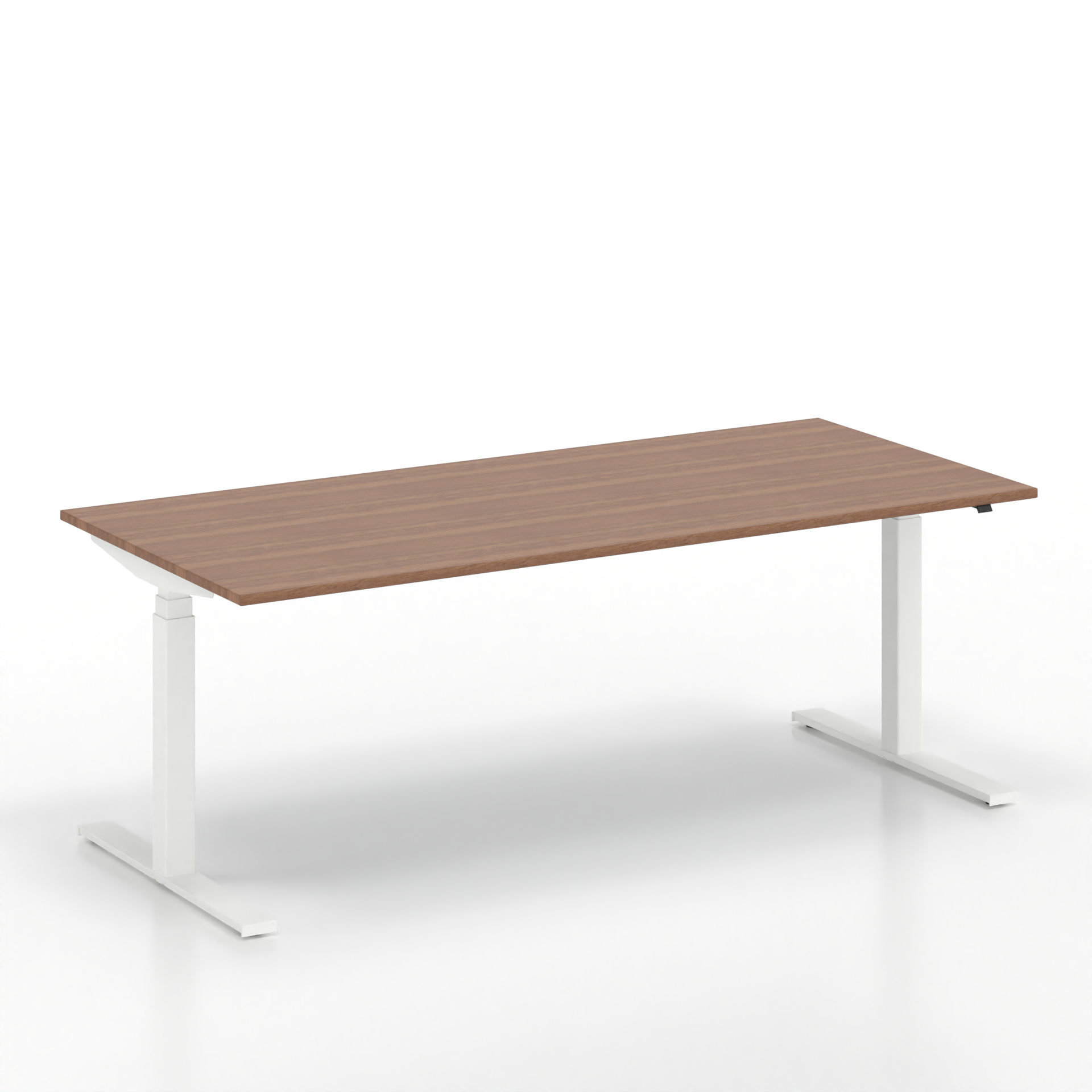 Schreibtisch el. höhenverstellbar Tradingzone GO Swiss (Nussbaum, Neu, 200x90, Weiss, Weiss)