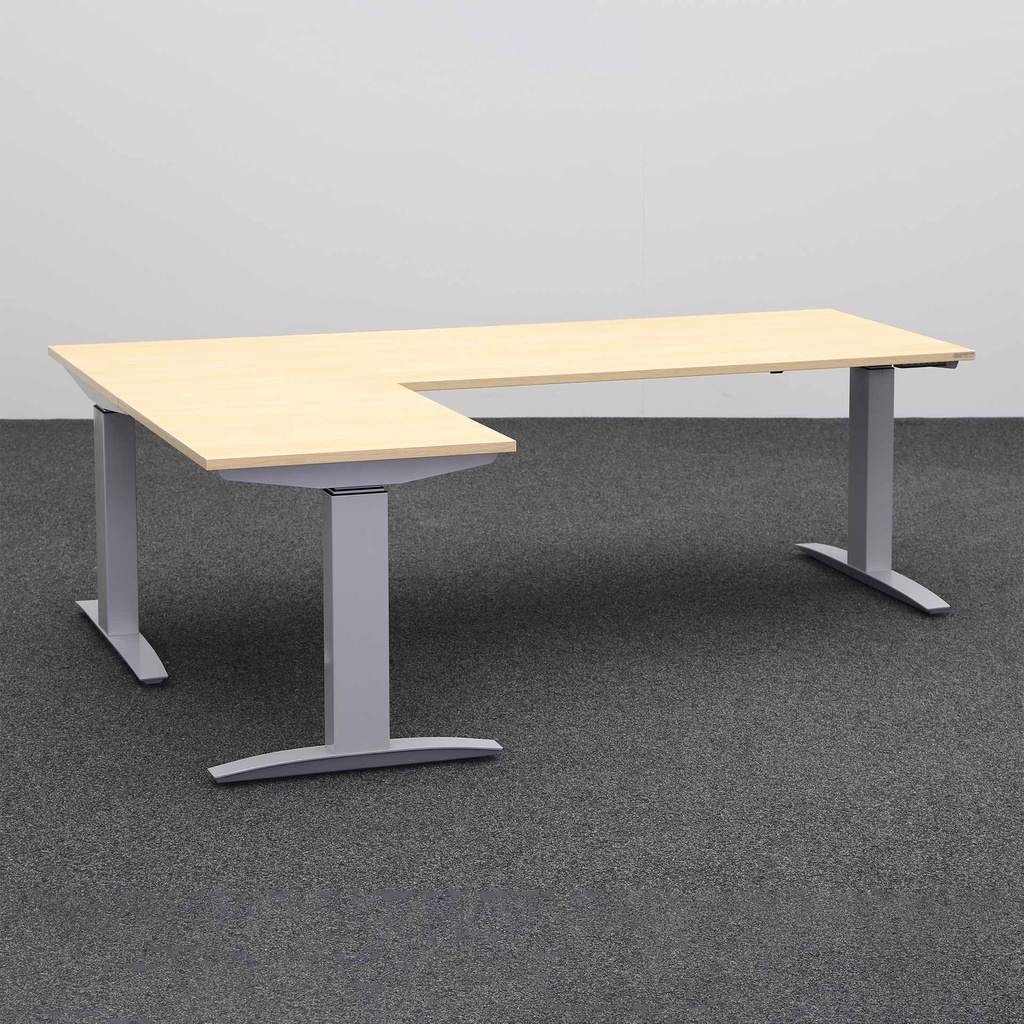 Höhenverstellbarer Eck Schreibtisch Tradingzone Proline kurze Seite links (Eiche, Gut, 200x160)