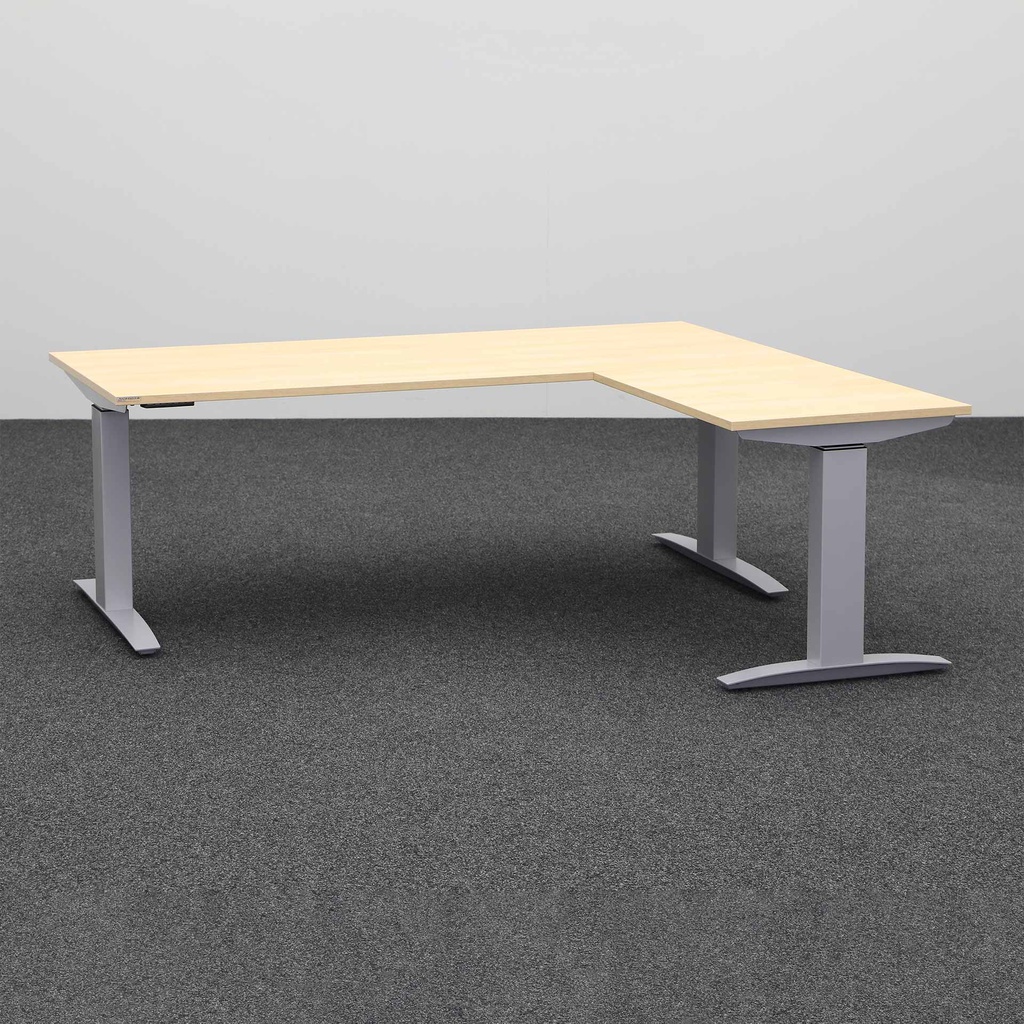 Höhenverstellbarer Eck Schreibtisch Tradingzone Proline kurze Seite rechts (Eiche, Neu, 180x160)