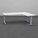 Höhenverstellbarer Eck Schreibtisch Tradingzone Proline kurze Seite rechts (Weiss, Sehr gut, 180x160)