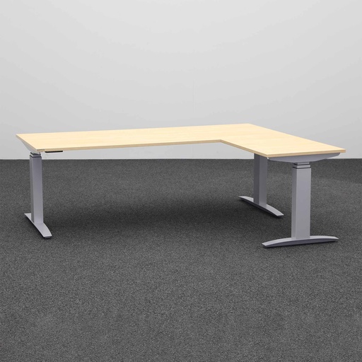 Höhenverstellbarer Eck Schreibtisch Tradingzone Proline kurze Seite rechts (Eiche, Neu, 200x160)
