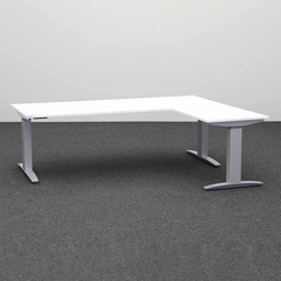 Höhenverstellbarer Eck Schreibtisch Tradingzone Proline kurze Seite rechts (Weiss, Neu, 200x160)