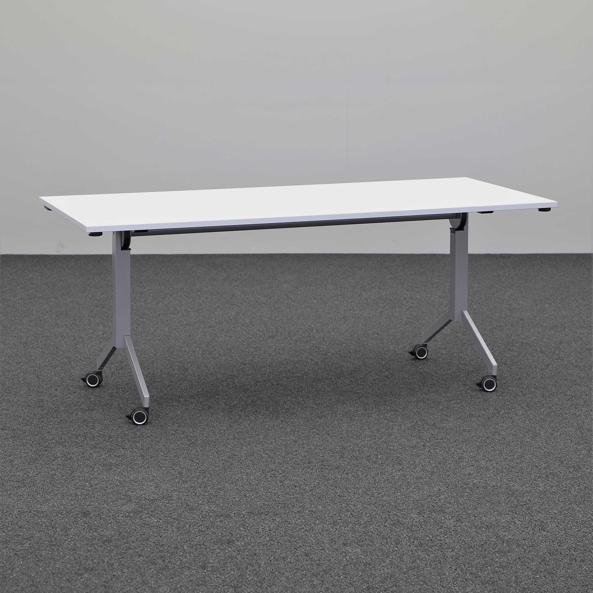 Table pliante Tradingzone Proline 180x80 cm, Gris blanc/Gris argenté, Rectangulaire, Nouveau - Parfait pour les réunions