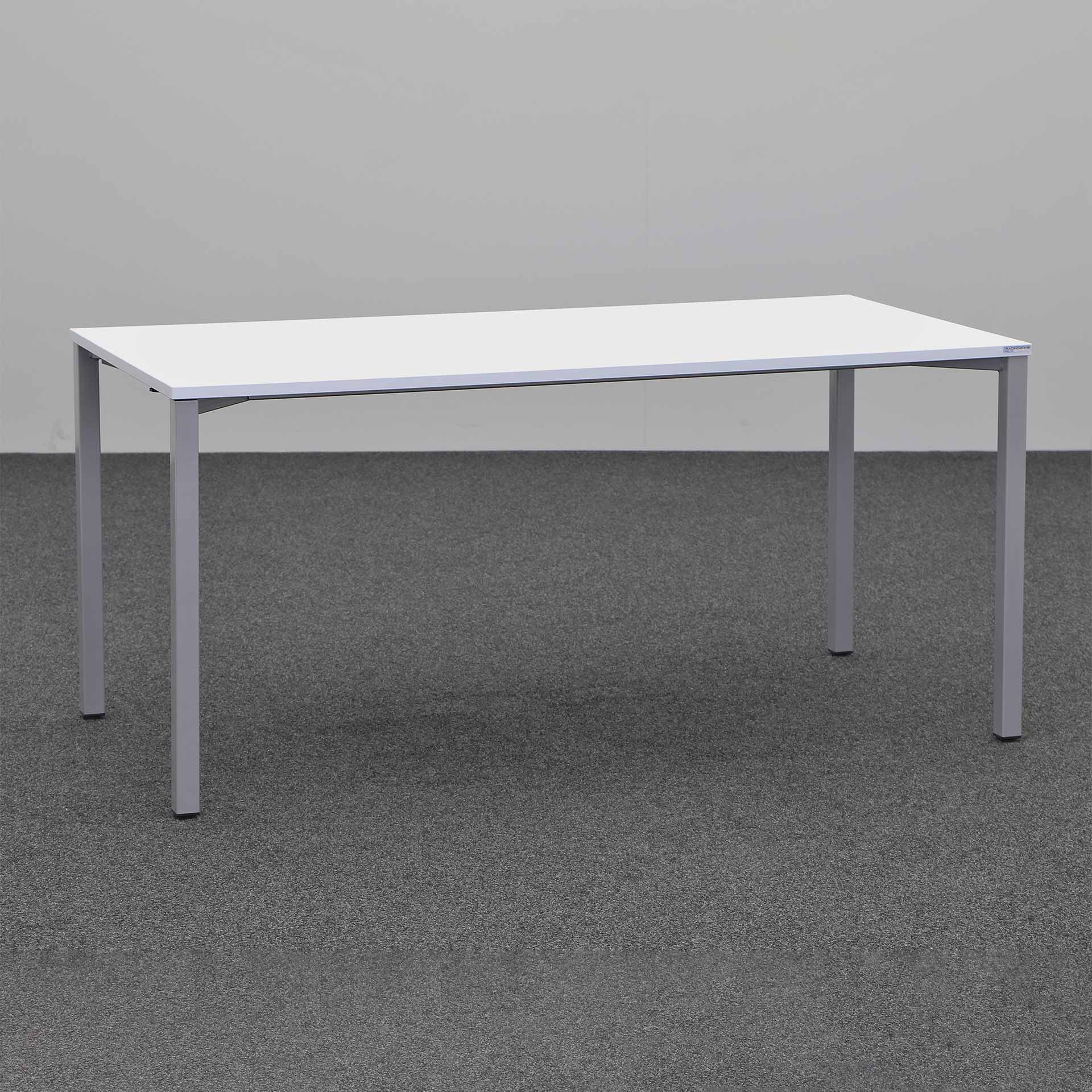 Sitzungstisch Tradingzone Proline 160x80 cm, Weissgrau/Silbergrau, Rechteckig, Neu, Tisch - Hochwertig & langlebig