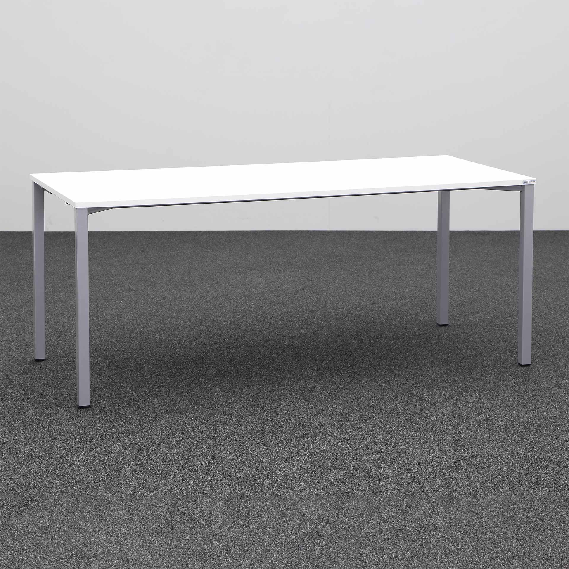 Image of Sitzungstisch Tradingzone Proline 180x80 cm, Weiss/Silbergrau, Rechteckig, Neu, Tisch - Hochwertig & langlebig