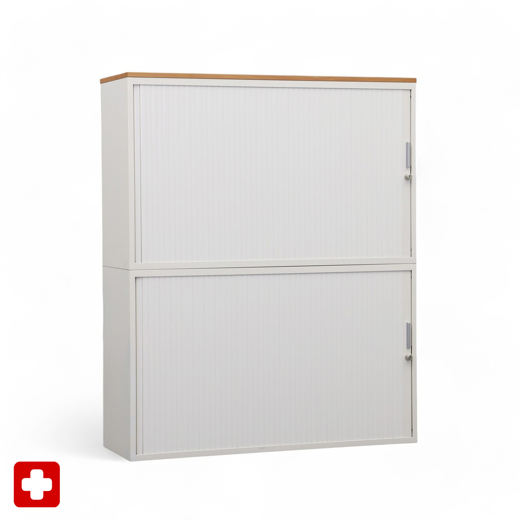 Lista LO Storage metal cabinet with roller shutter (Crème, Normal used, with key)