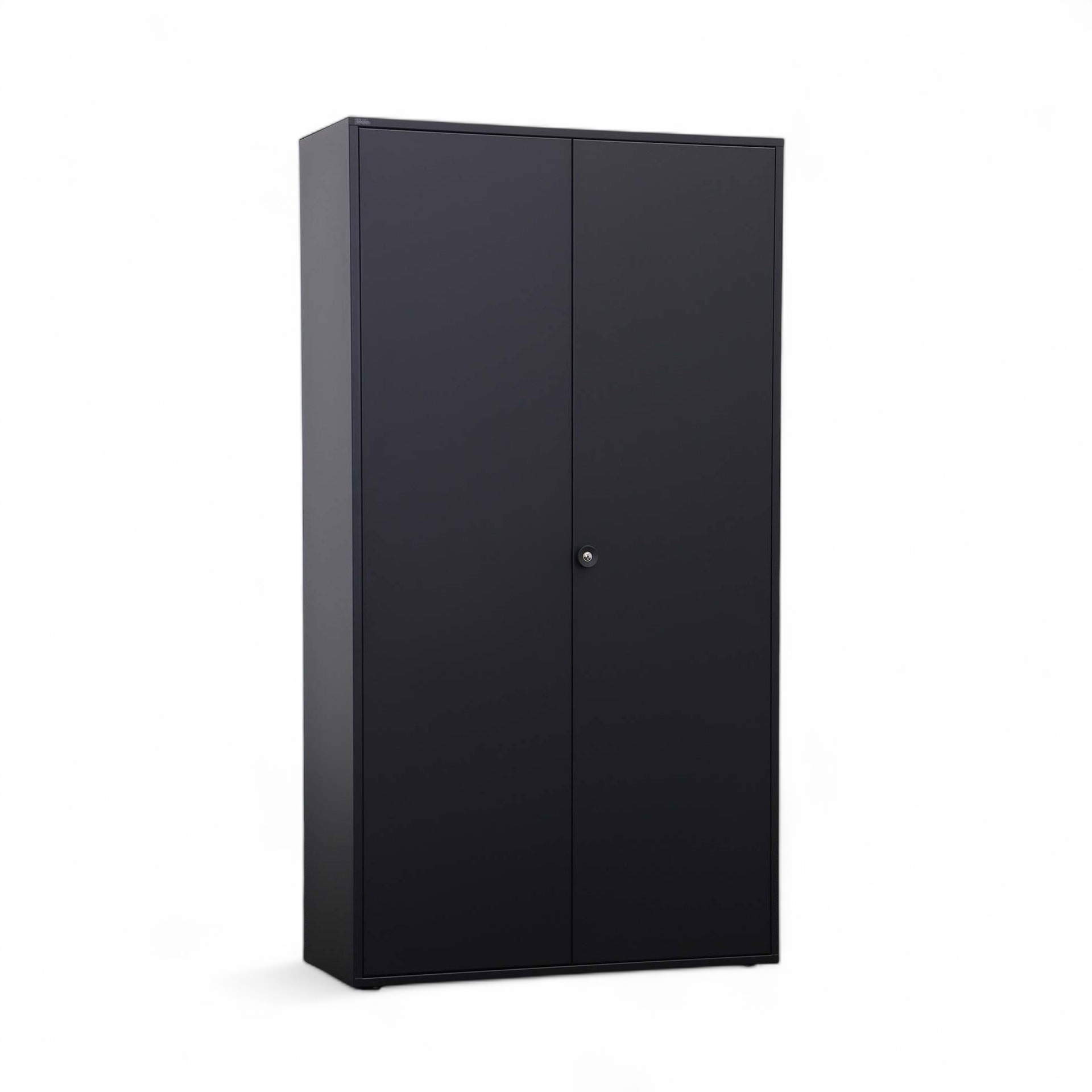 Metallschrank Bigla BM2, 100 cm (Schwarz, Neu, Mit Schlüssel)