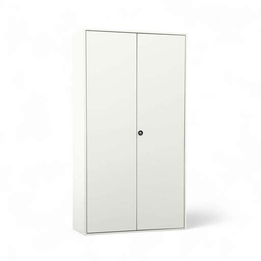 Armadio in metallo Bigla BM2, 100 cm (Bianco, Nuovo, con chiave)