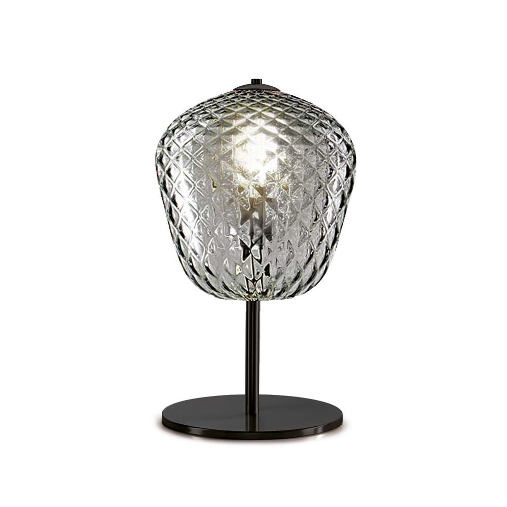 Murano Tischlampen Murano Dalia (Hellgrau-braun, Neu, Nera opaca, LP., 19)
