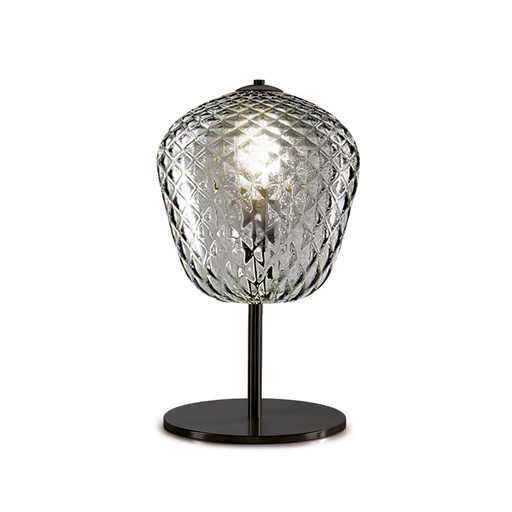 Murano Tischlampen Murano Dalia (Hellgrau-braun, Neu, Nera opaca, LP., 19)