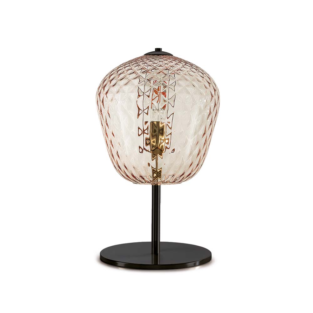 Murano Tischlampen Murano Dalia (Hellrosa, Neu, Nera opaca, LP., 19)