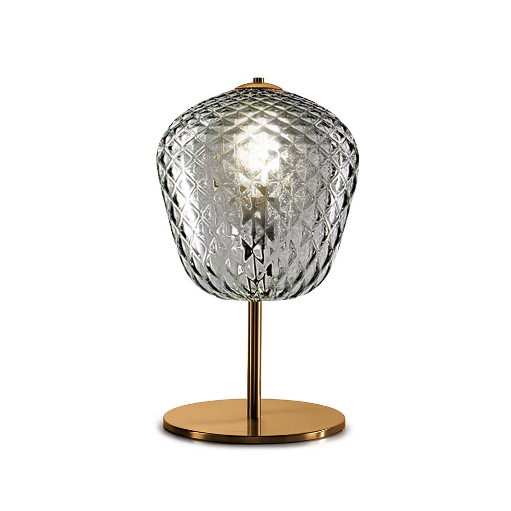 Murano Tischlampen Murano Dalia (Hellgrau-braun, Neu, Oro satinato, LP., 19)