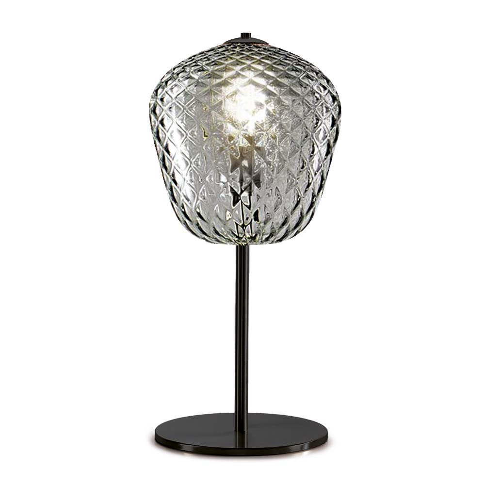 Murano Tischlampen Murano Dalia (Hellgrau-braun, Neu, Nera opaca, LG., 28)