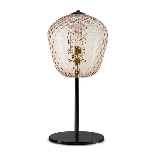 Murano Tischlampen Murano Dalia (Hellrosa, Neu, Nera opaca, LG., 28)