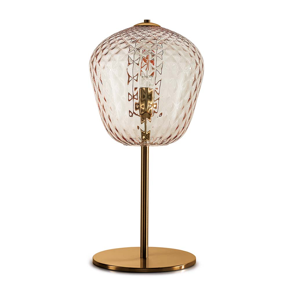 Murano Tischlampen Murano Dalia (Hellrosa, Neu, Oro satinato, LG., 28)