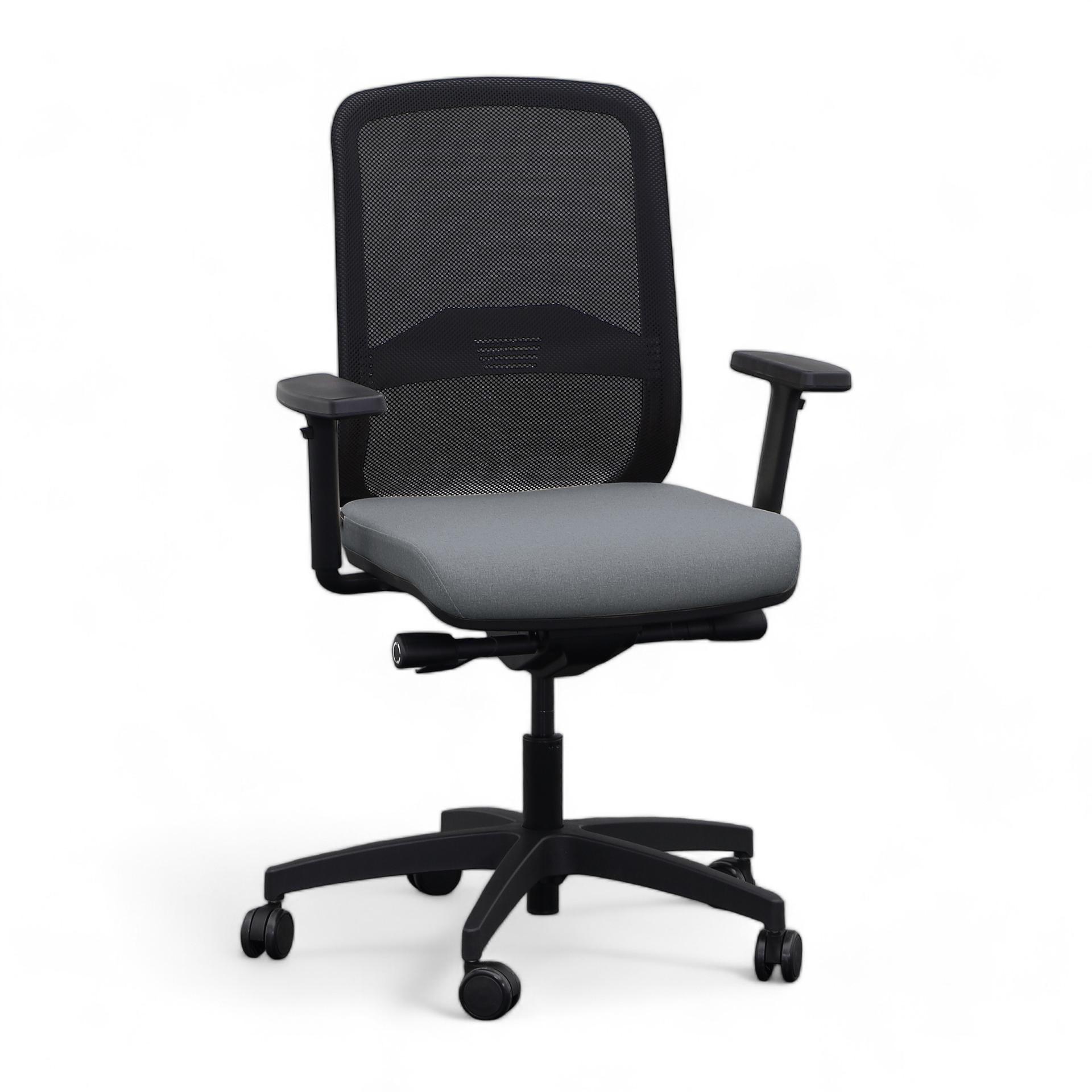 Bürostuhl Milani Bali Mesh mit 2D Armlehnen, Grau, Neu, Ergonomischer Stuhl - ideal für flexibles Arbeiten