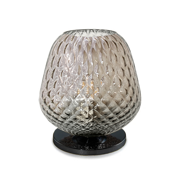 Murano Tischlampen Murano Dalia mini (Hellgrau-braun, Neu, Nera opaca)