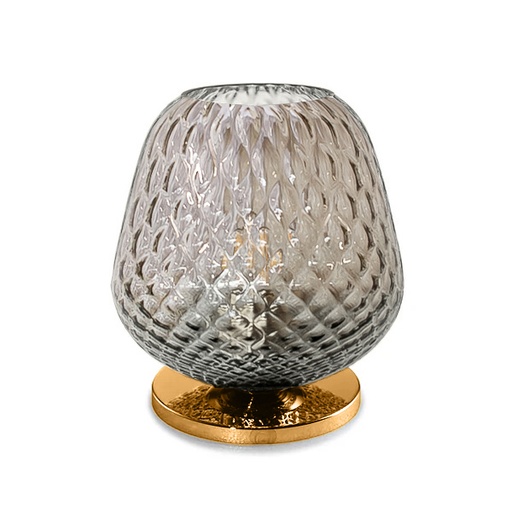 Murano Tischlampen Murano Dalia mini (Hellgrau-braun, Neu, Oro satinato)