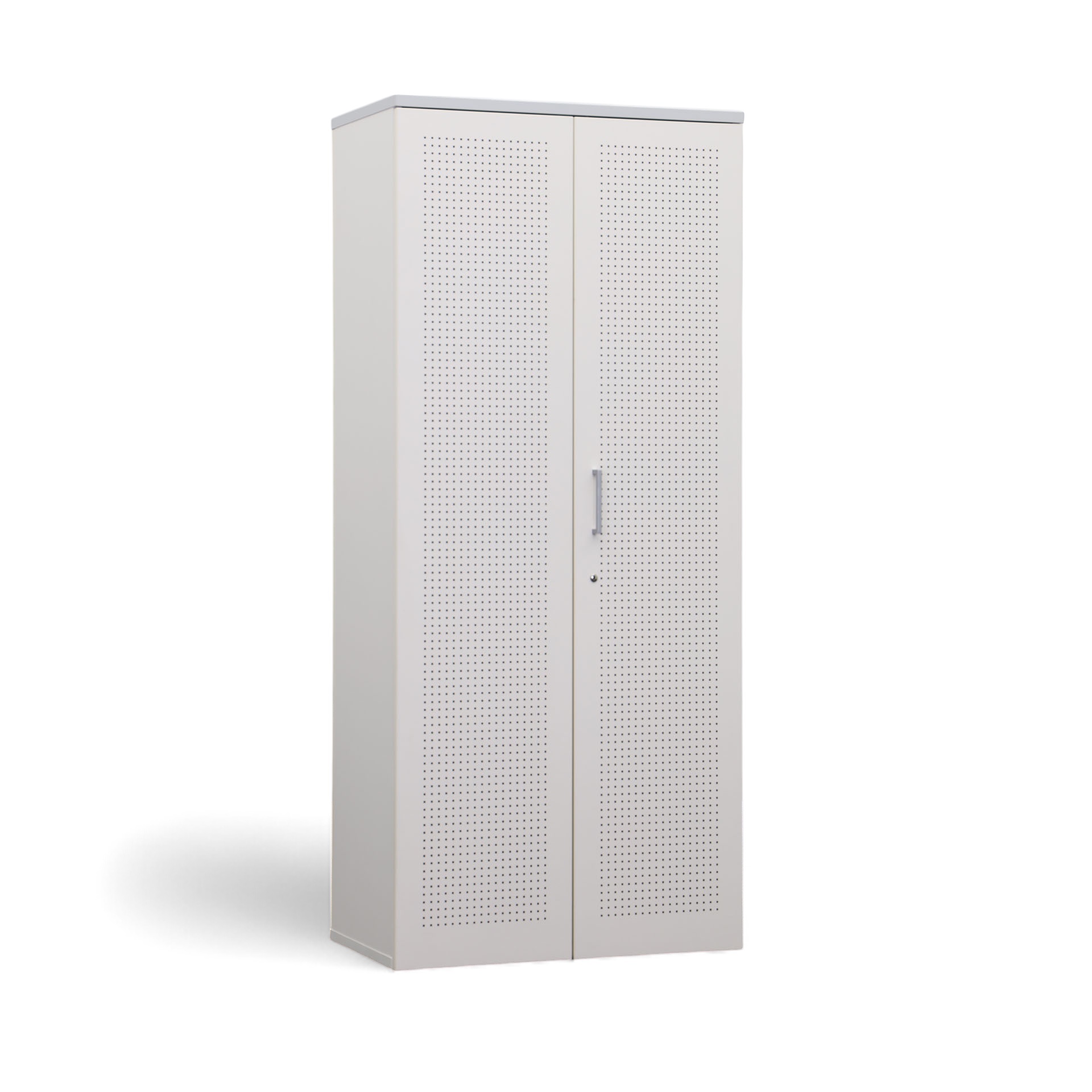 Image of Akustik Flügeltürschrank Haworth Vados Weiss, mit Schlüssel, Normal gebraucht