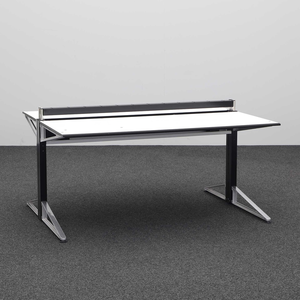 Doppel Schreibtisch Designer (Normal gebraucht, Schwarz)