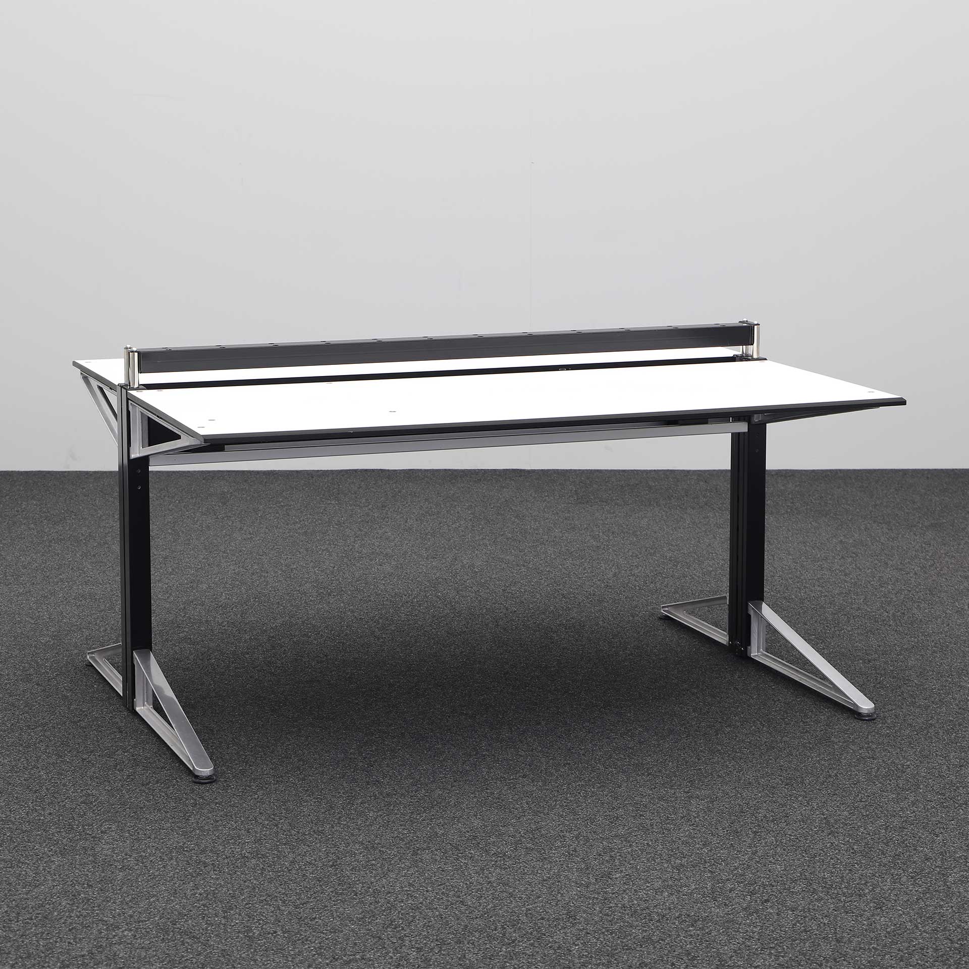 Doppel Schreibtisch Designer (Normal Gebraucht, Schwarz)