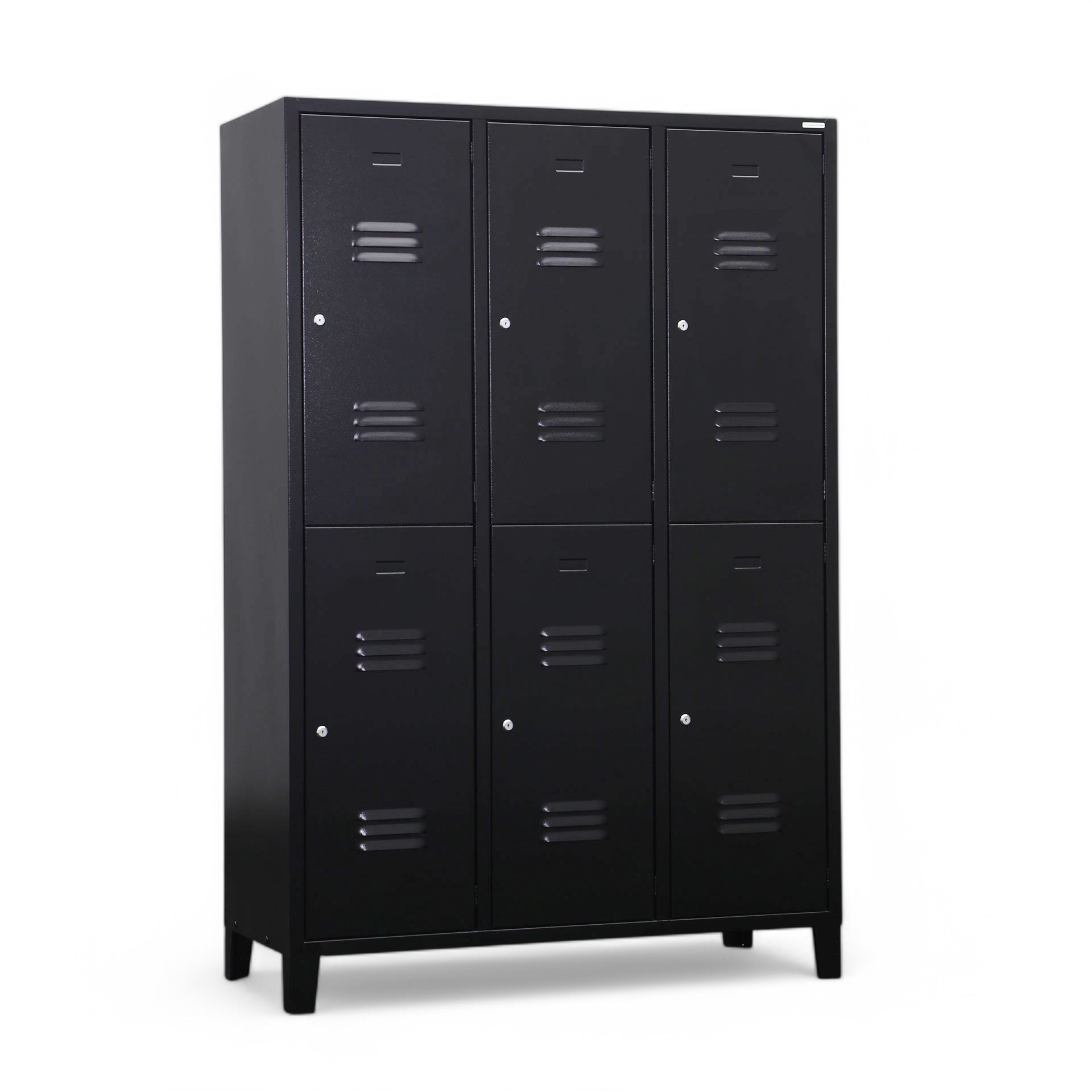 Garderobenschrank Tradingzone Steelline (Schwarz, Sehr gut, 6 Türen, Mit Schlüssel)
