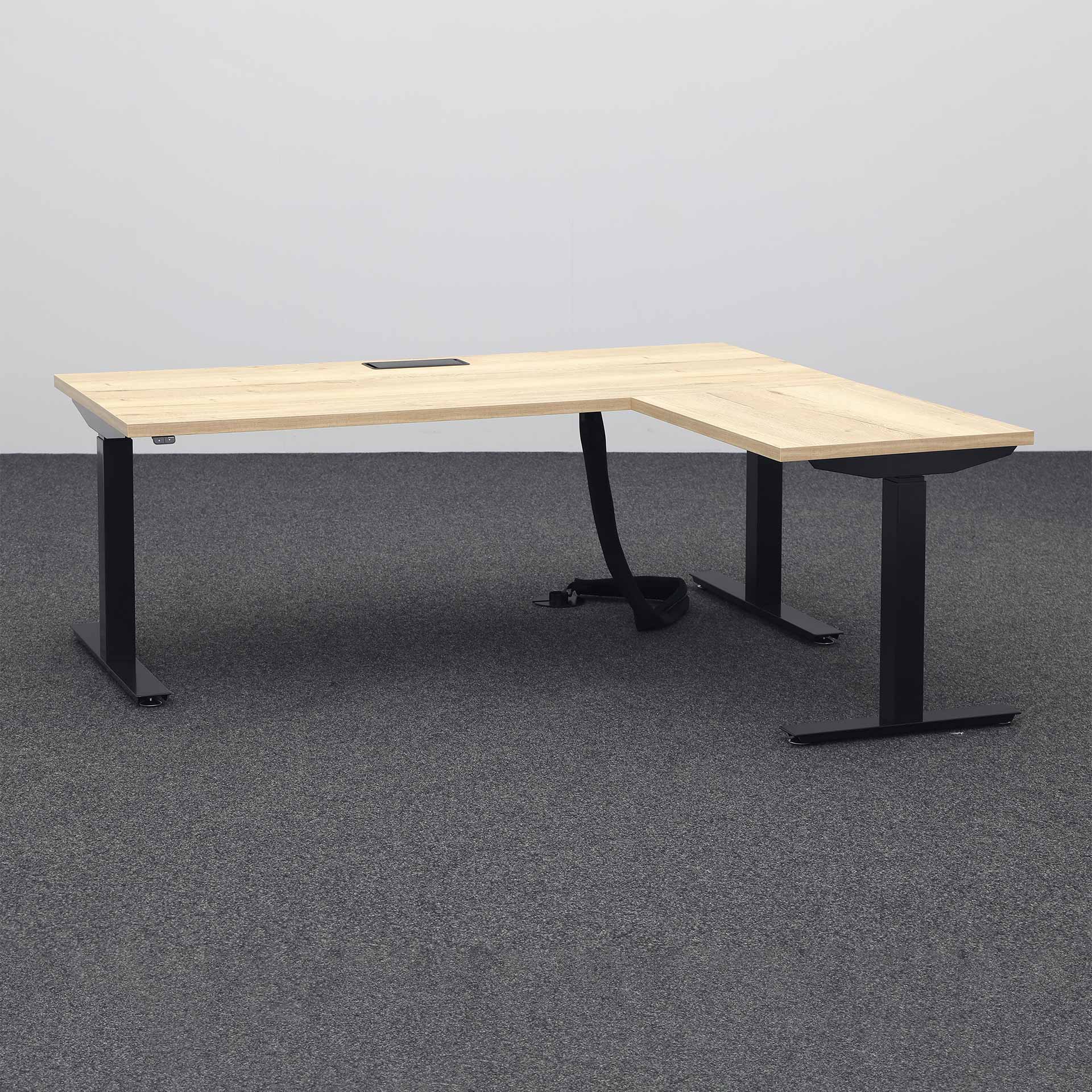 Ergonomischer Stehpulte Bralco Winglet 180x160 cm, Eiche/Schwarz, Neu, Tisch - ideal fürs Homeoffice oder Büro