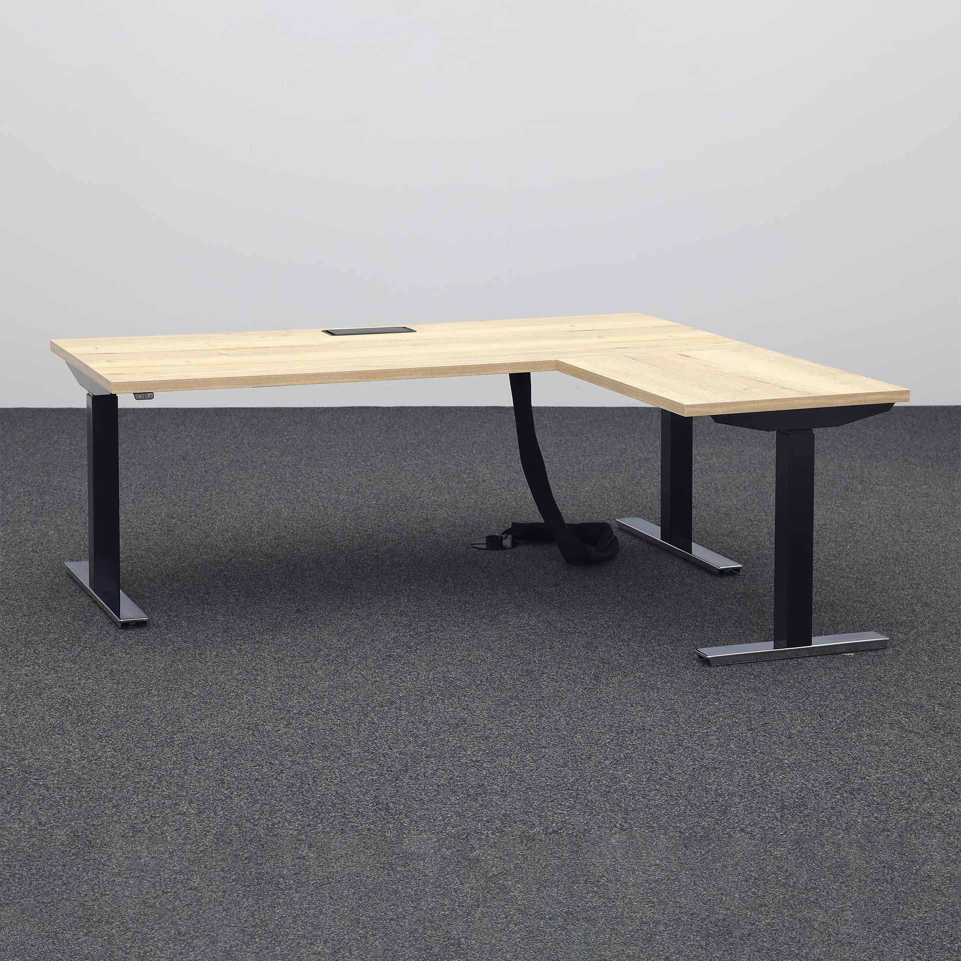 Ergonomischer Stehpulte Bralco Winglet 180x160 cm, Eiche/Schwarz, Neu, Tisch - ideal fürs Homeoffice oder Büro