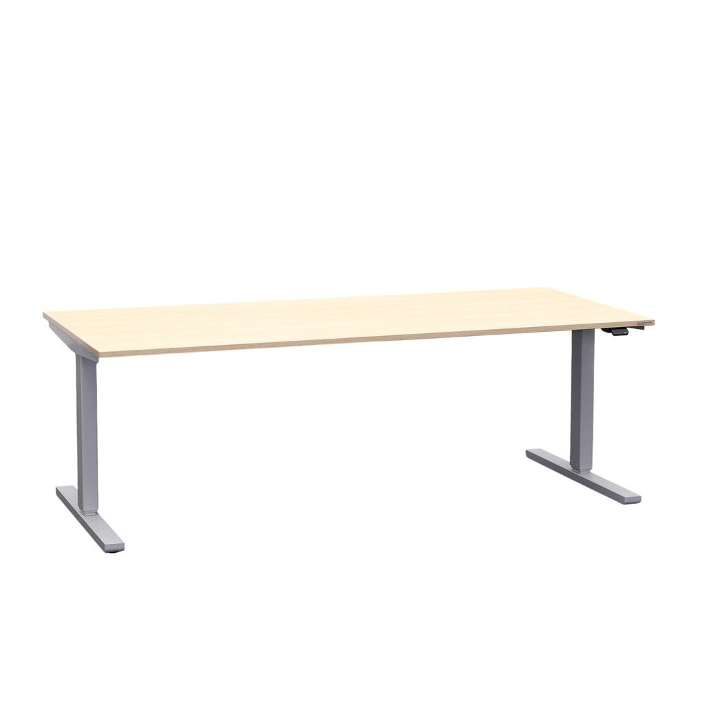 Ergonomischer Sitz-/Stehtisch Tradingzone Smartline 180x80 cm, Eiche/Silbergrau, Normal gebraucht, Tisch - ideal fürs Homeoffice oder Büro