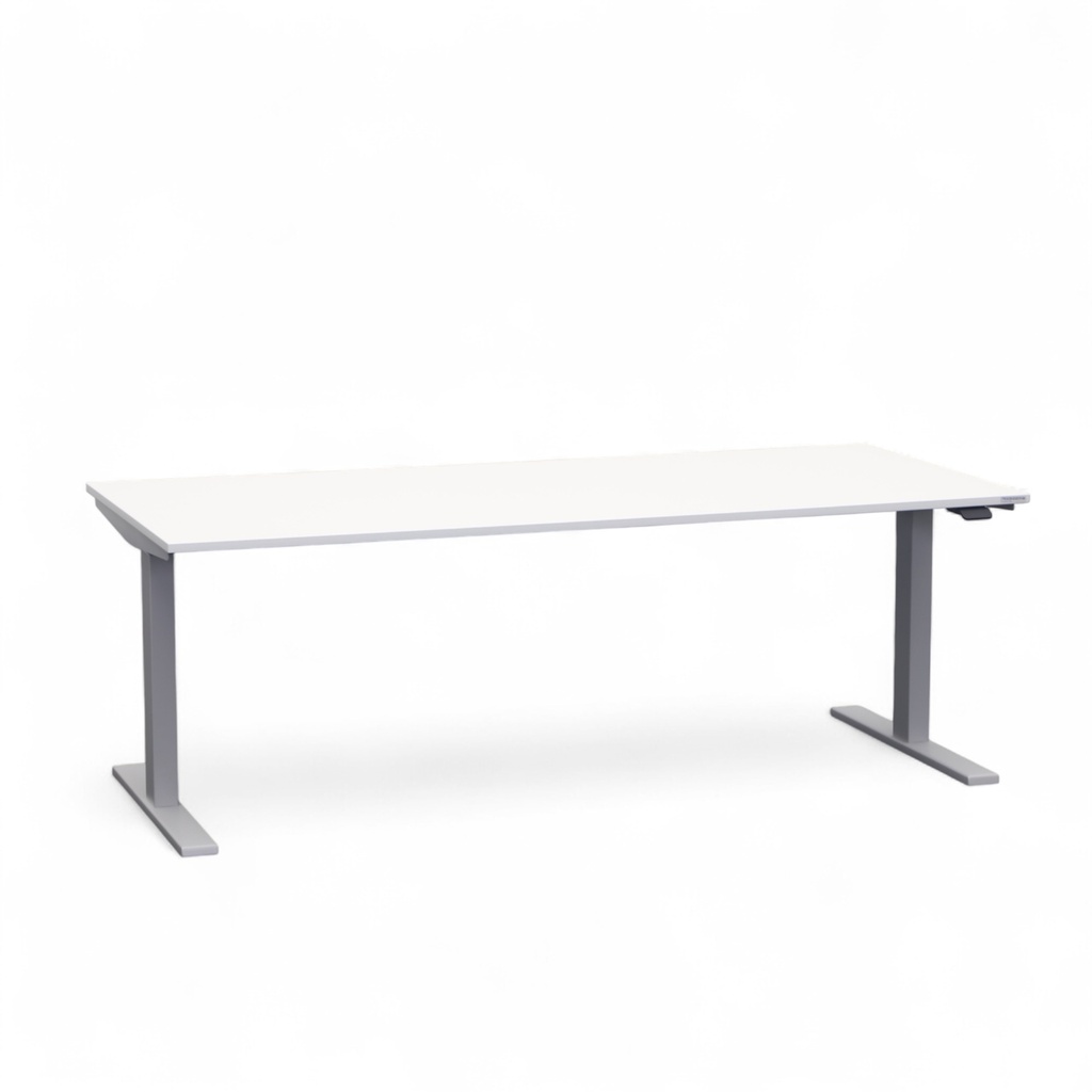 Ergonomischer Sitz-/Stehtisch Tradingzone Smartline 180x80 cm, Weiss/Silbergrau, Sehr gut, Tisch - ideal fürs Homeoffice oder Büro