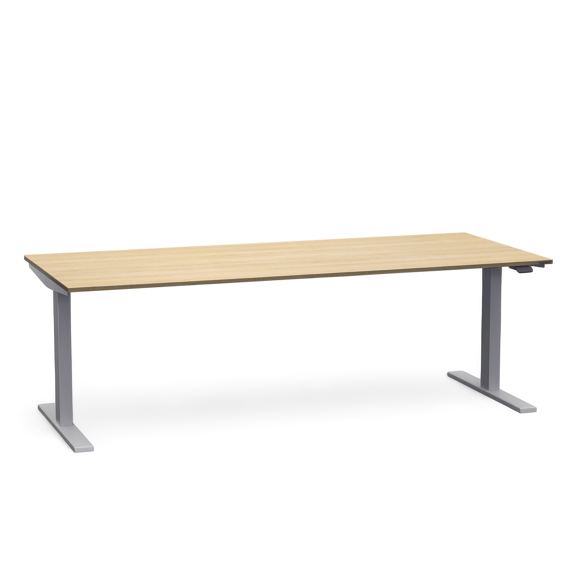 Ergonomischer Sitz-/Stehtisch Tradingzone Smartline 200x100 cm, Eiche/Silbergrau, Neu, Tisch - ideal fürs Homeoffice oder Büro