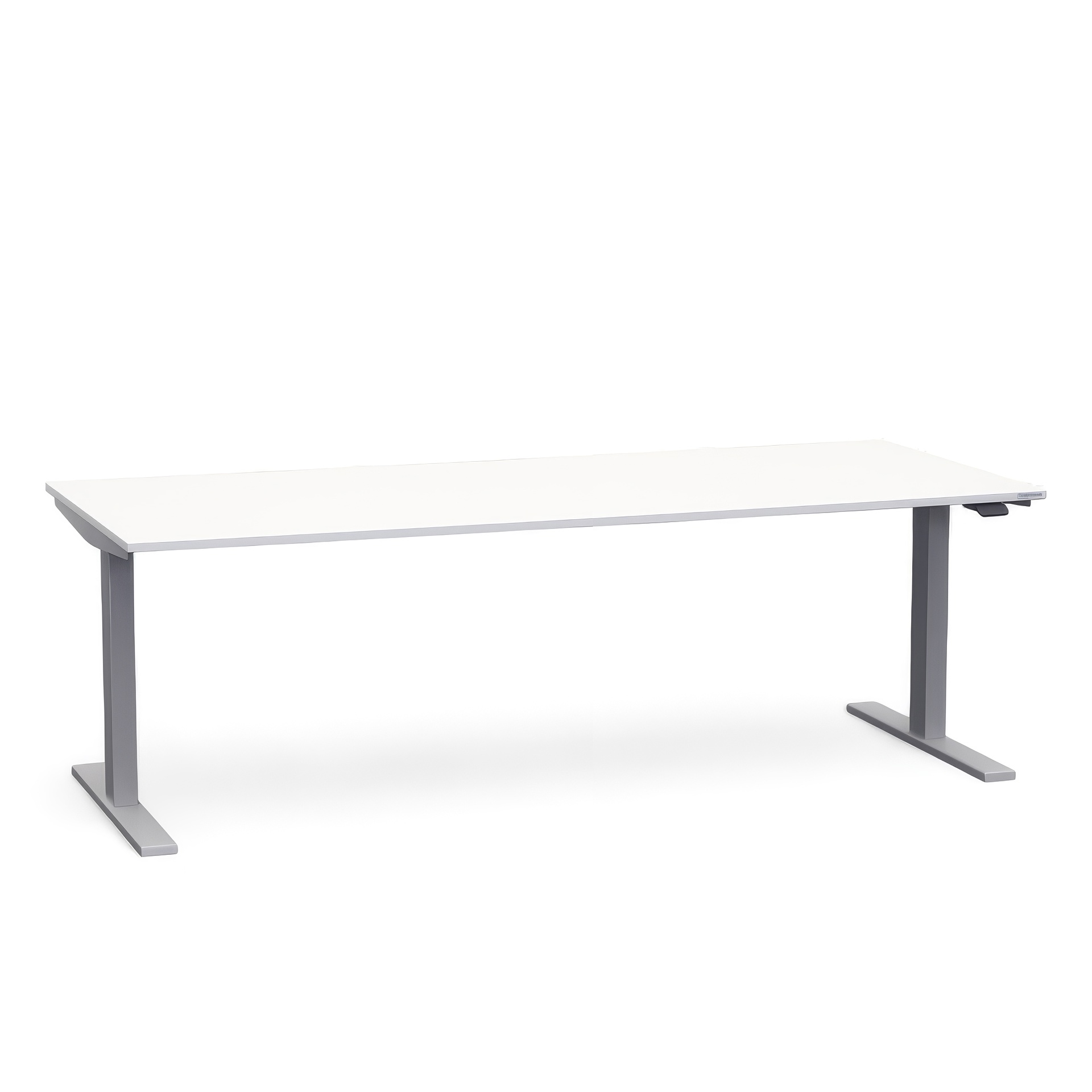 Ergonomique Table assise/debout Tradingzone Smartline 200x100 cm, Blanc/Gris argenté, Nouveau, Pupitre - idéal pour le bureau ou la maison