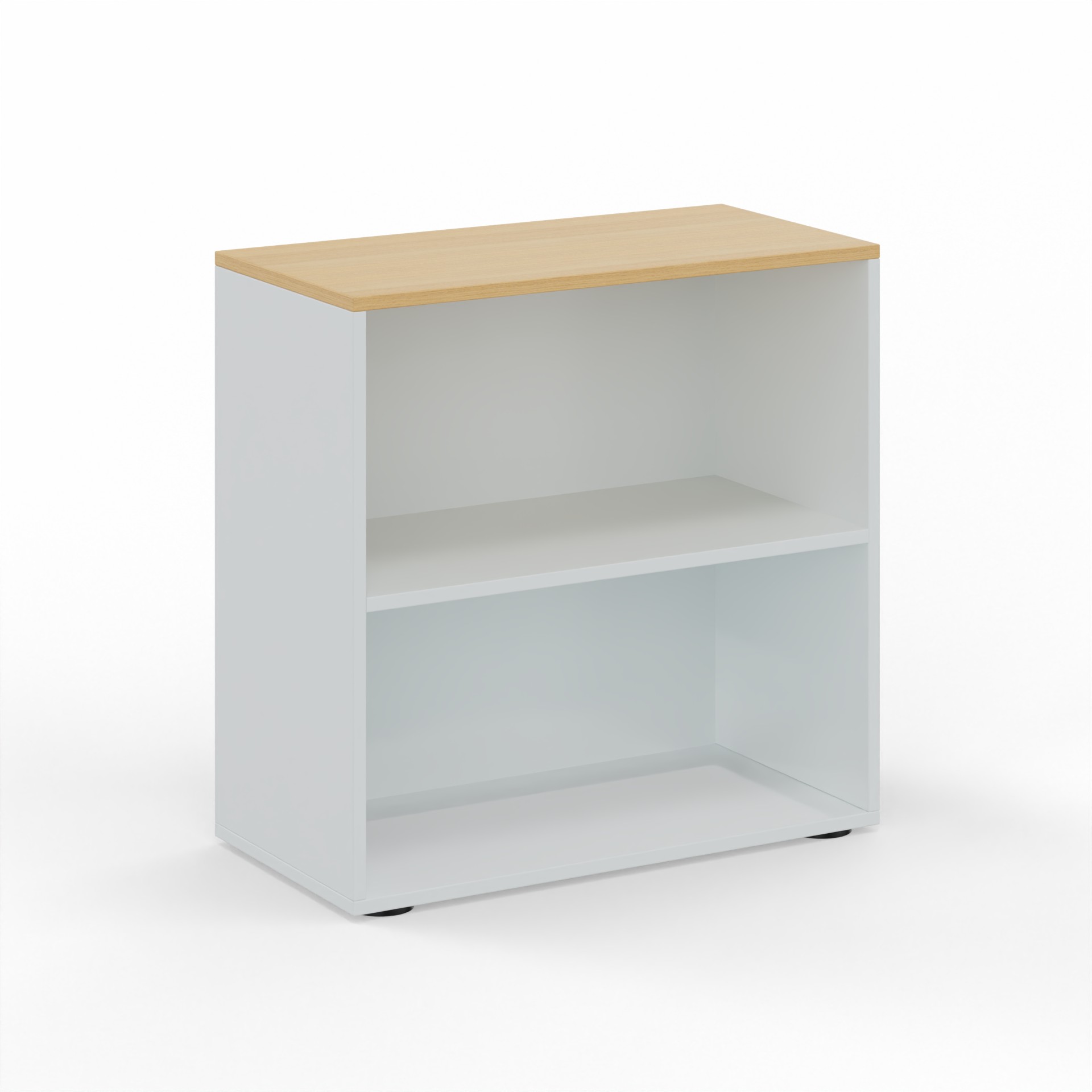 Regal Tradingzone GO Swiss 80.0 x 40.0 cm, Weissgrau/Eiche, 2 Ordner hoch, Neu - Optimal für Büro und Organisation