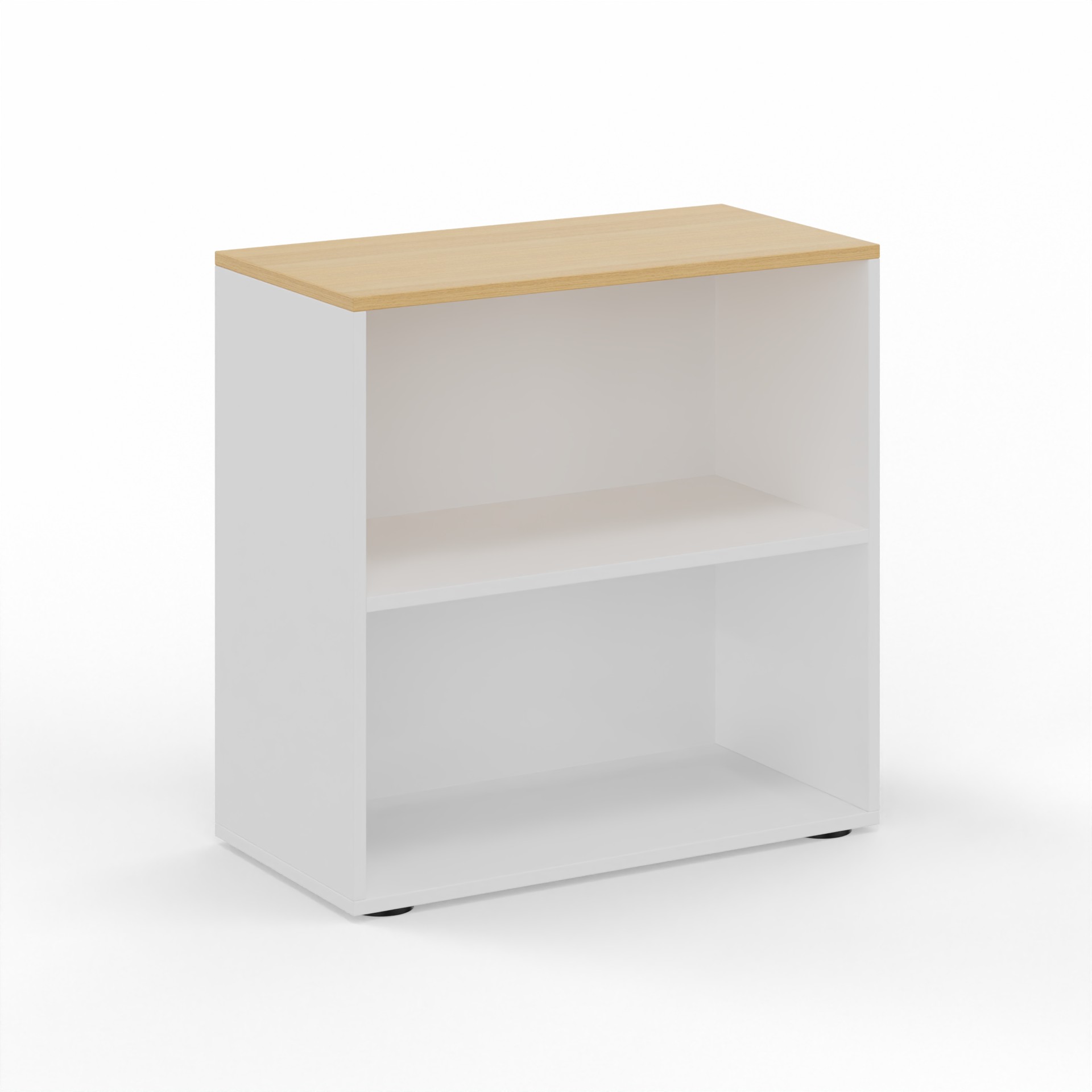 Regal Tradingzone GO Swiss 80.0 x 40.0 cm, Weiss/Eiche, 2 Ordner hoch, Neu - Optimal für Büro und Organisation