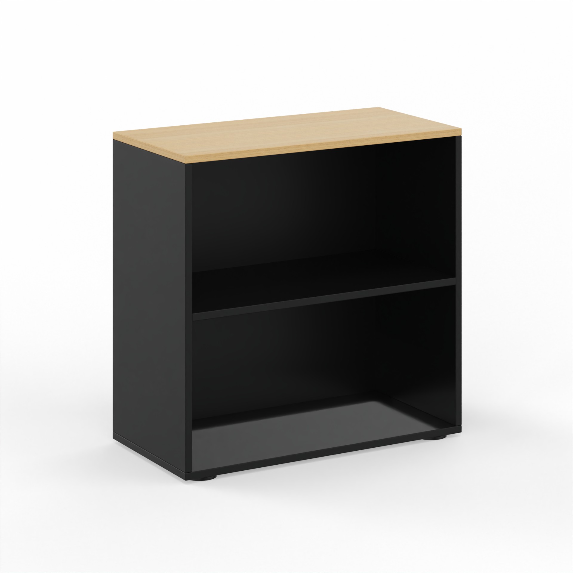 Regal Tradingzone GO Swiss 80.0 x 40.0 cm, Schwarz/Eiche, 2 Ordner hoch, Neu - Optimal für Büro und Organisation