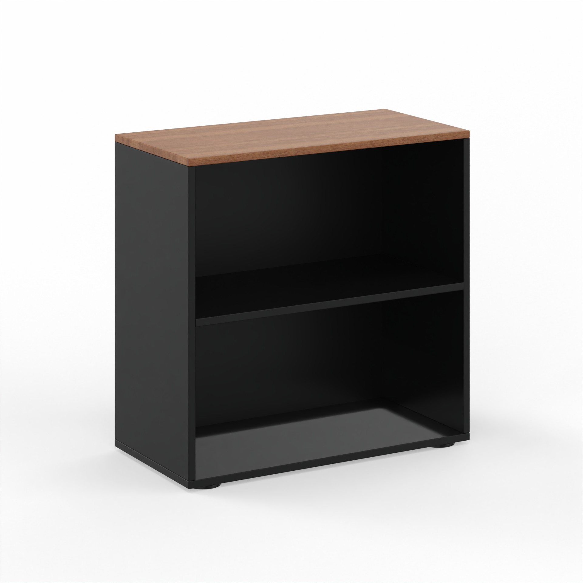 Étagère Tradingzone GO Swiss 80.0 x 40.0 cm, Noir/Noyer, 2 Dossier haut, Nouveau - Optimal pour le bureau et l
