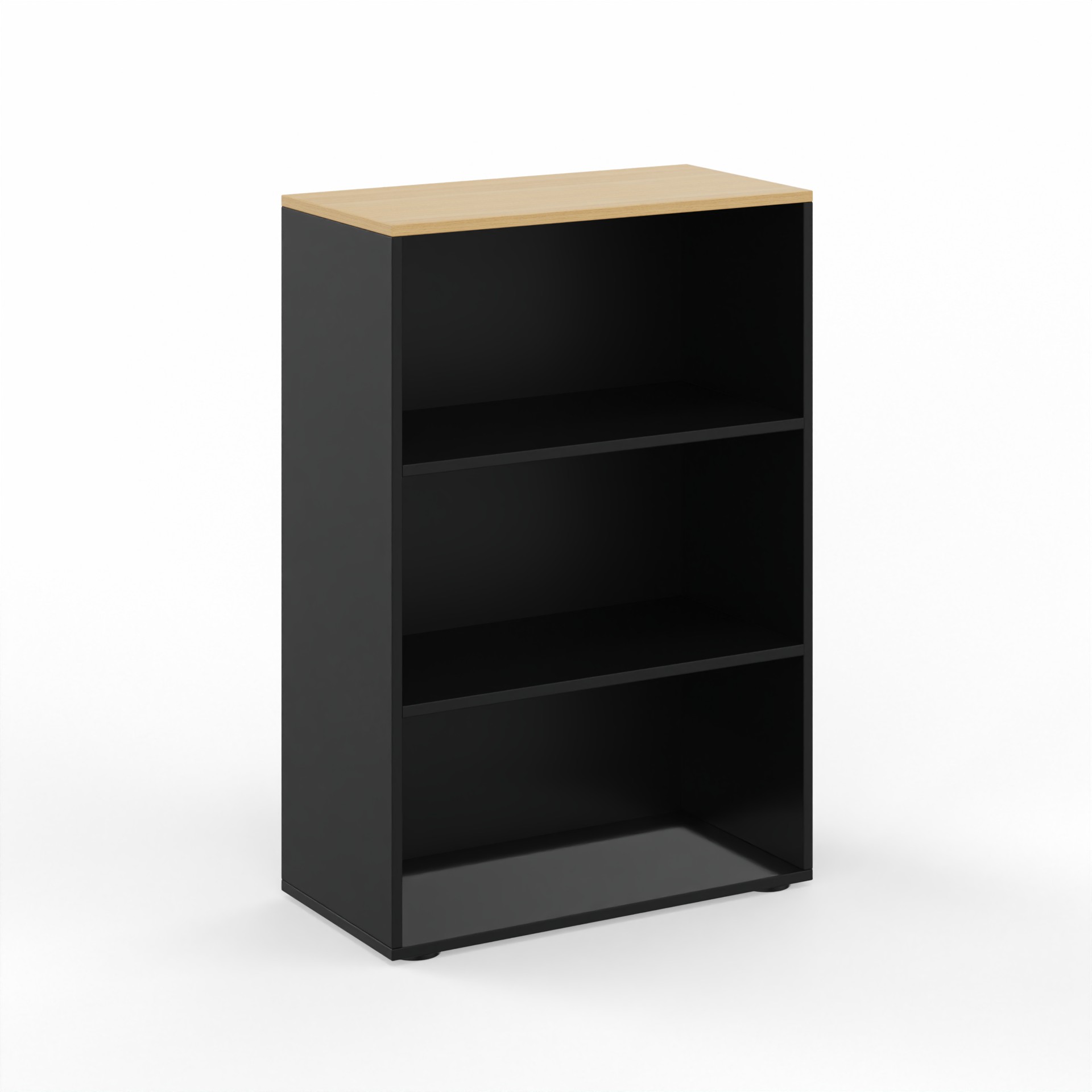 Étagère Tradingzone GO Swiss 80.0 x 40.0 cm, Noir/Chêne, 3 Dossier haut, Nouveau - Optimal pour le bureau et l