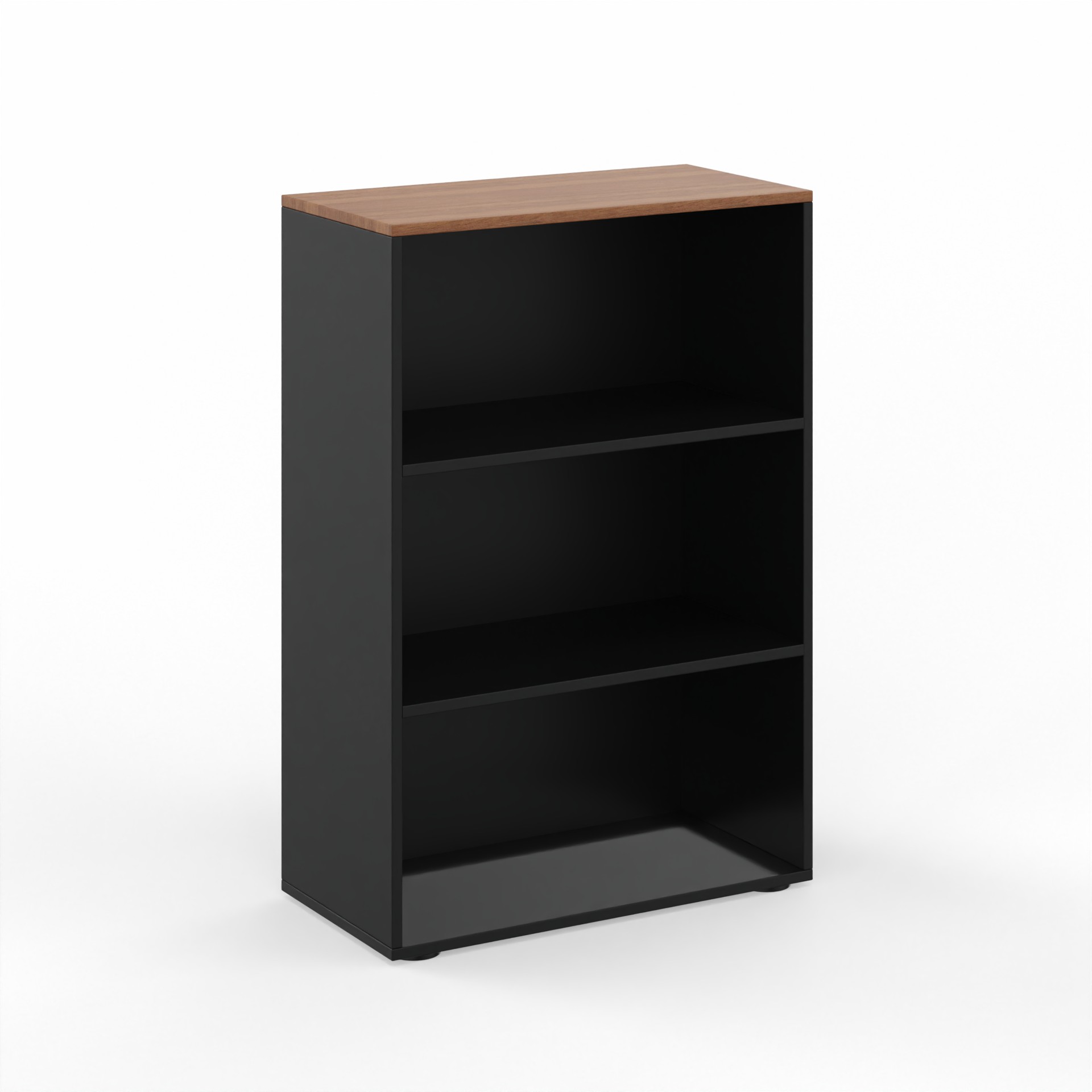 Regal Tradingzone GO Swiss 80.0 x 40.0 cm, Schwarz/Nussbaum, 3 Ordner hoch, Neu - Optimal für Büro und Organisation