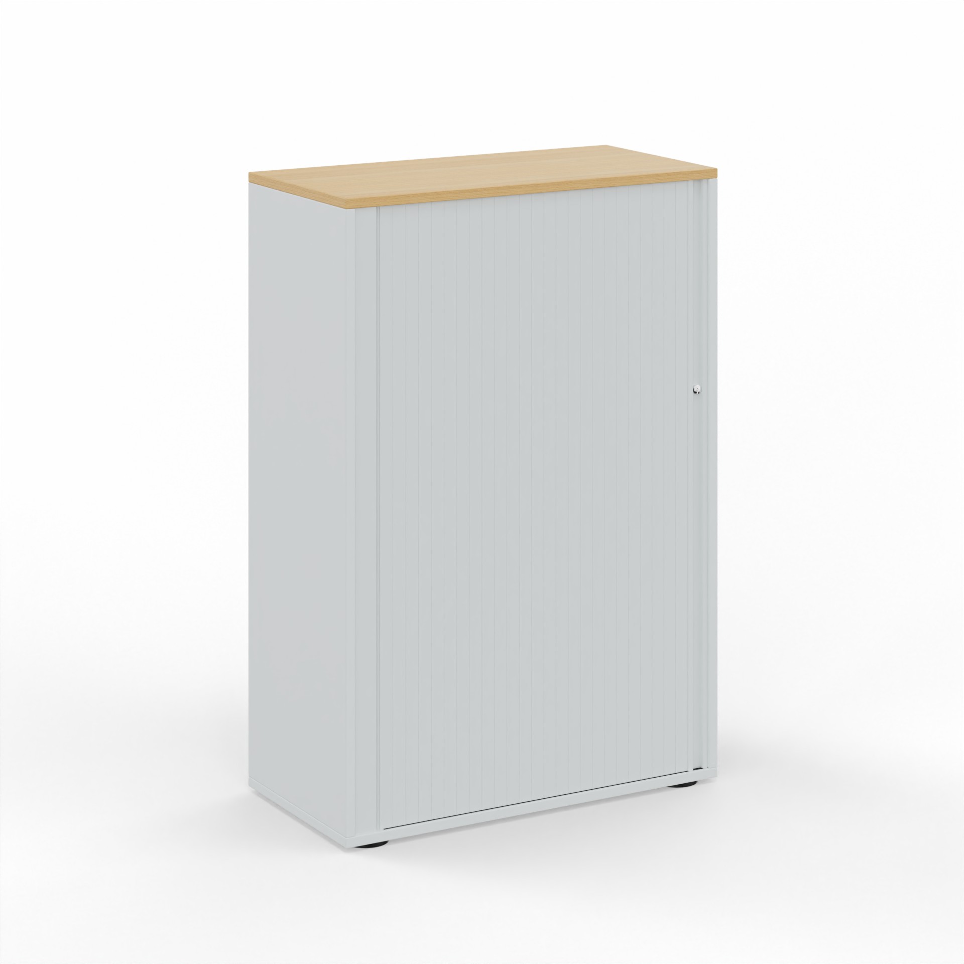 Image of Rollladenschrank Tradingzone GO Swiss 80.0 x 40.0 cm, 3 Ordner hoch, Weissgrau/Eiche, Neu - Optimale Raumnutzung