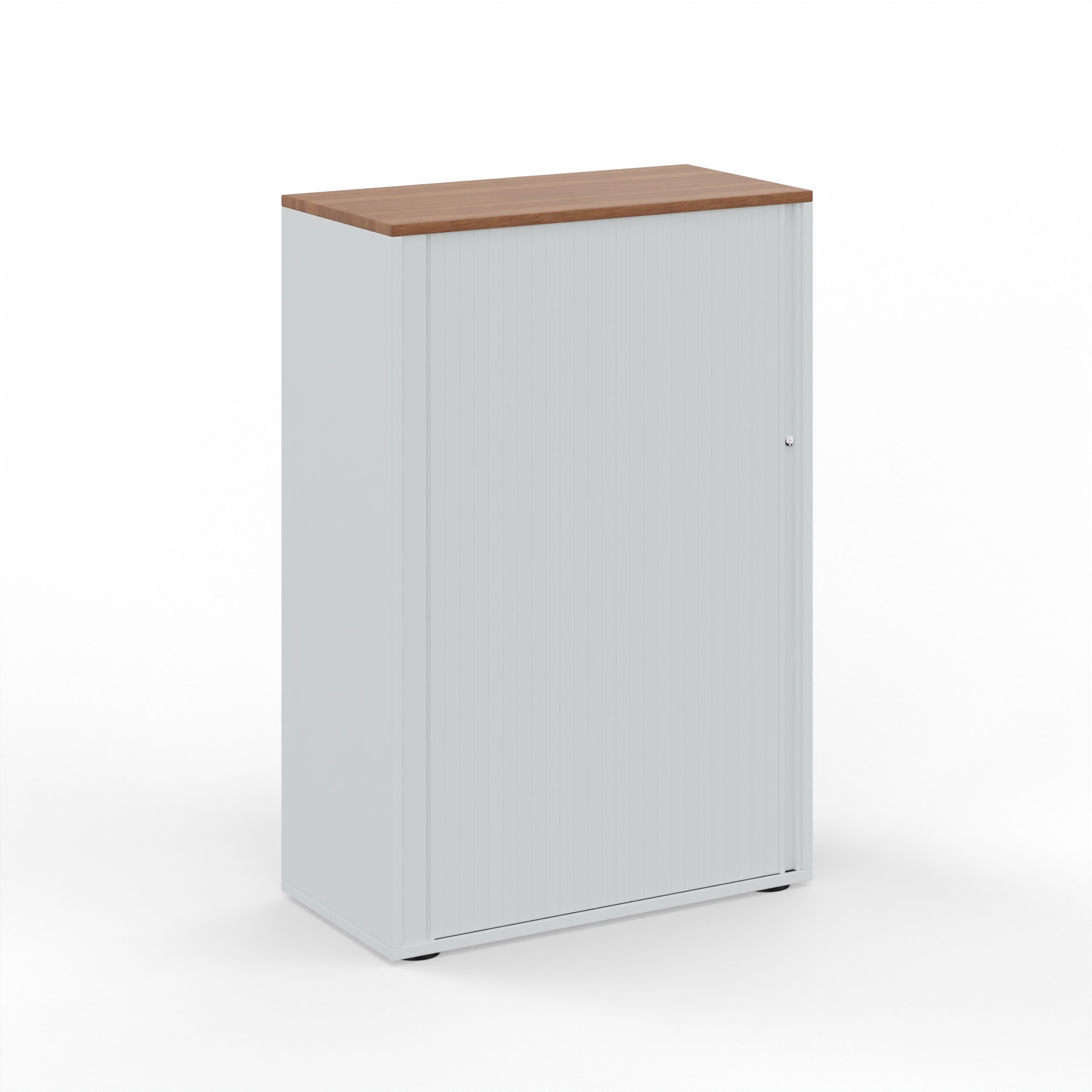 Image of Rollladenschrank Tradingzone GO Swiss 80.0 x 40.0 cm, 3 Ordner hoch, Weissgrau/Nussbaum, Neu - Optimale Raumnutzung