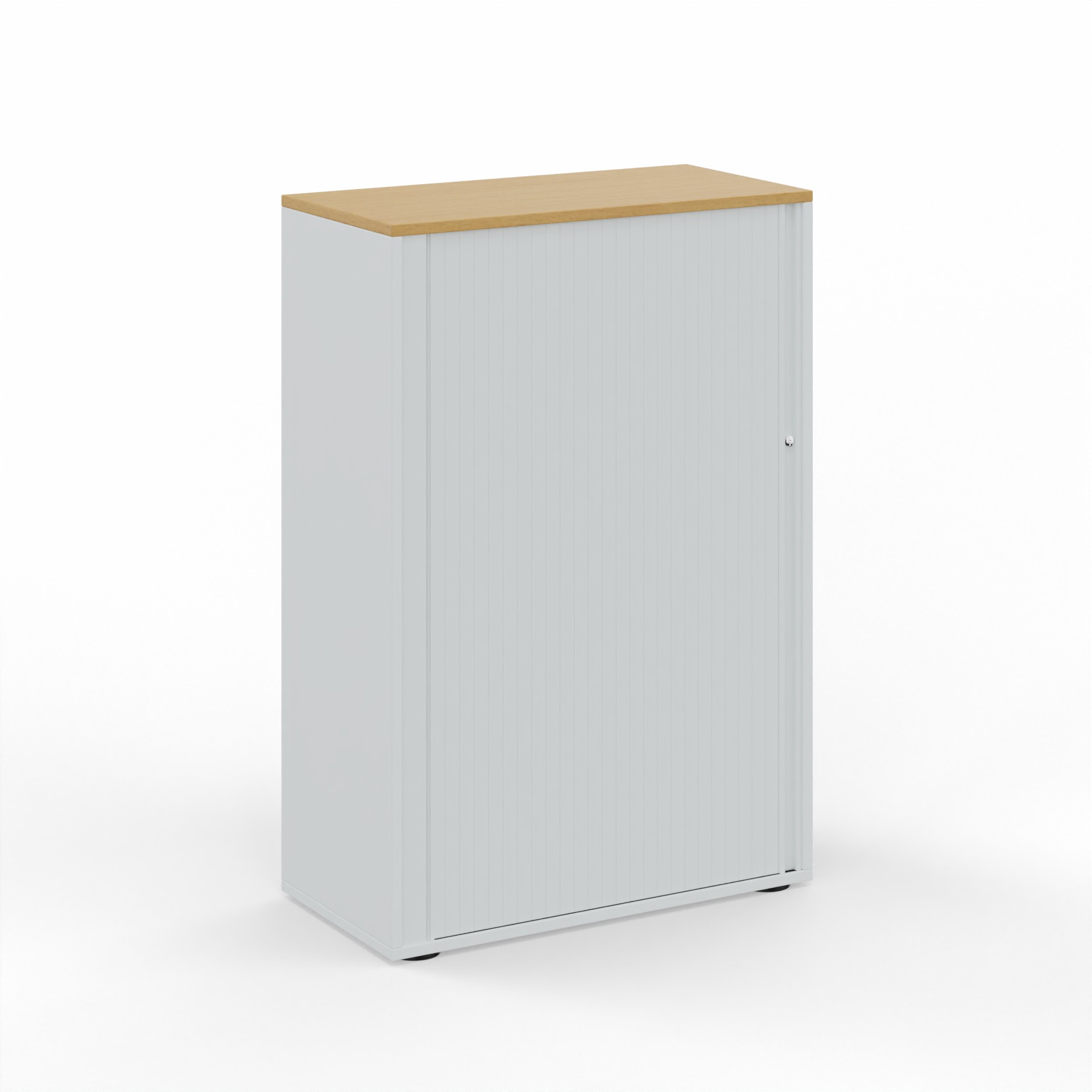 Image of Rollladenschrank Tradingzone GO Swiss 80.0 x 40.0 cm, 3 Ordner hoch, Weissgrau/Buche, Neu - Optimale Raumnutzung