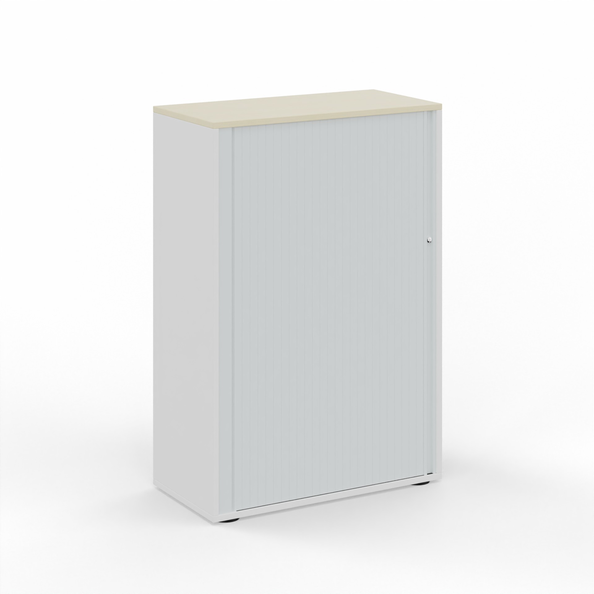 Image of Rollladenschrank Tradingzone GO Swiss 80.0 x 40.0 cm, 3 Ordner hoch, Weiss/Ahorn, Neu - Optimale Raumnutzung