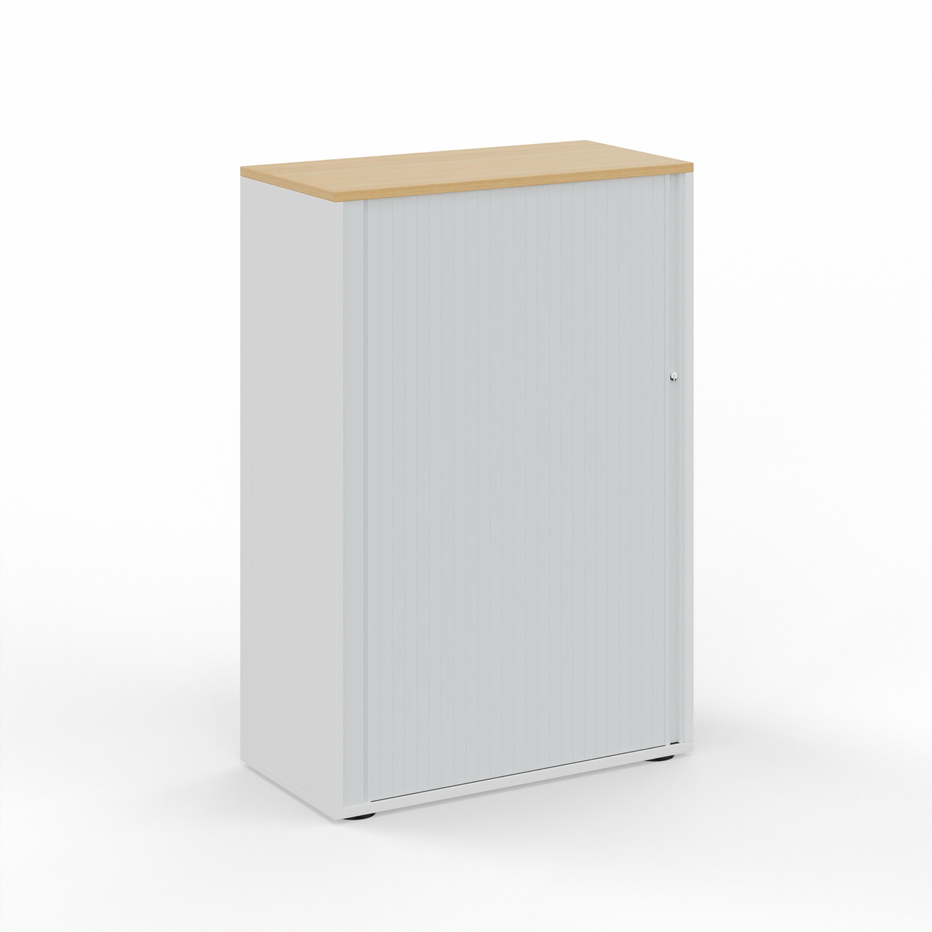 Image of Rollladenschrank Tradingzone GO Swiss 80.0 x 40.0 cm, 3 Ordner hoch, Weiss/Eiche, Neu - Optimale Raumnutzung