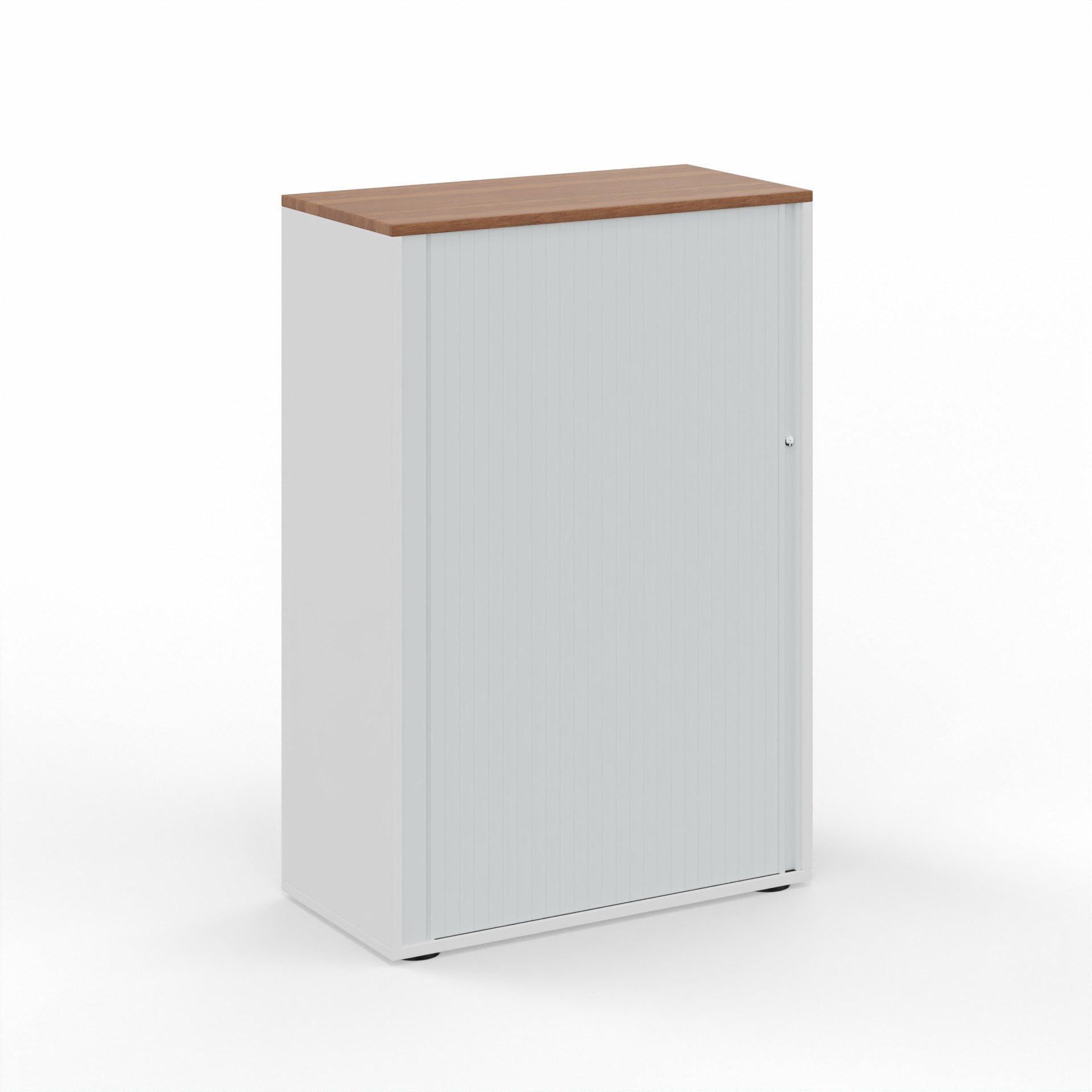Image of Rollladenschrank Tradingzone GO Swiss 80.0 x 40.0 cm, 3 Ordner hoch, Weiss/Nussbaum, Neu - Optimale Raumnutzung