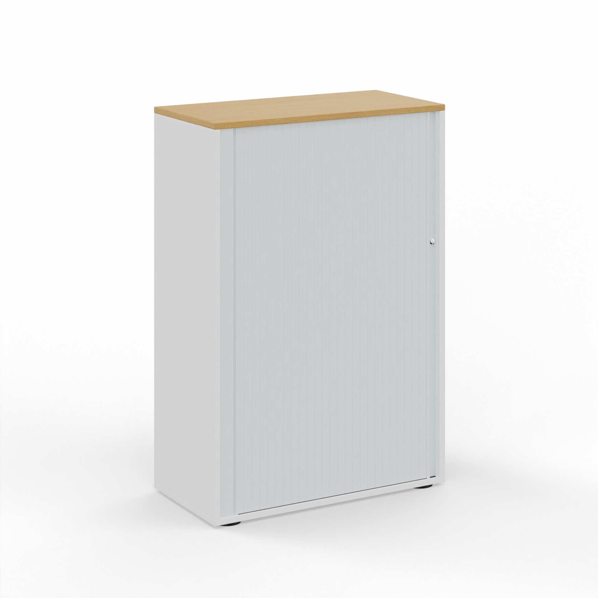 Image of Rollladenschrank Tradingzone GO Swiss 80.0 x 40.0 cm, 3 Ordner hoch, Weiss/Buche, Neu - Optimale Raumnutzung