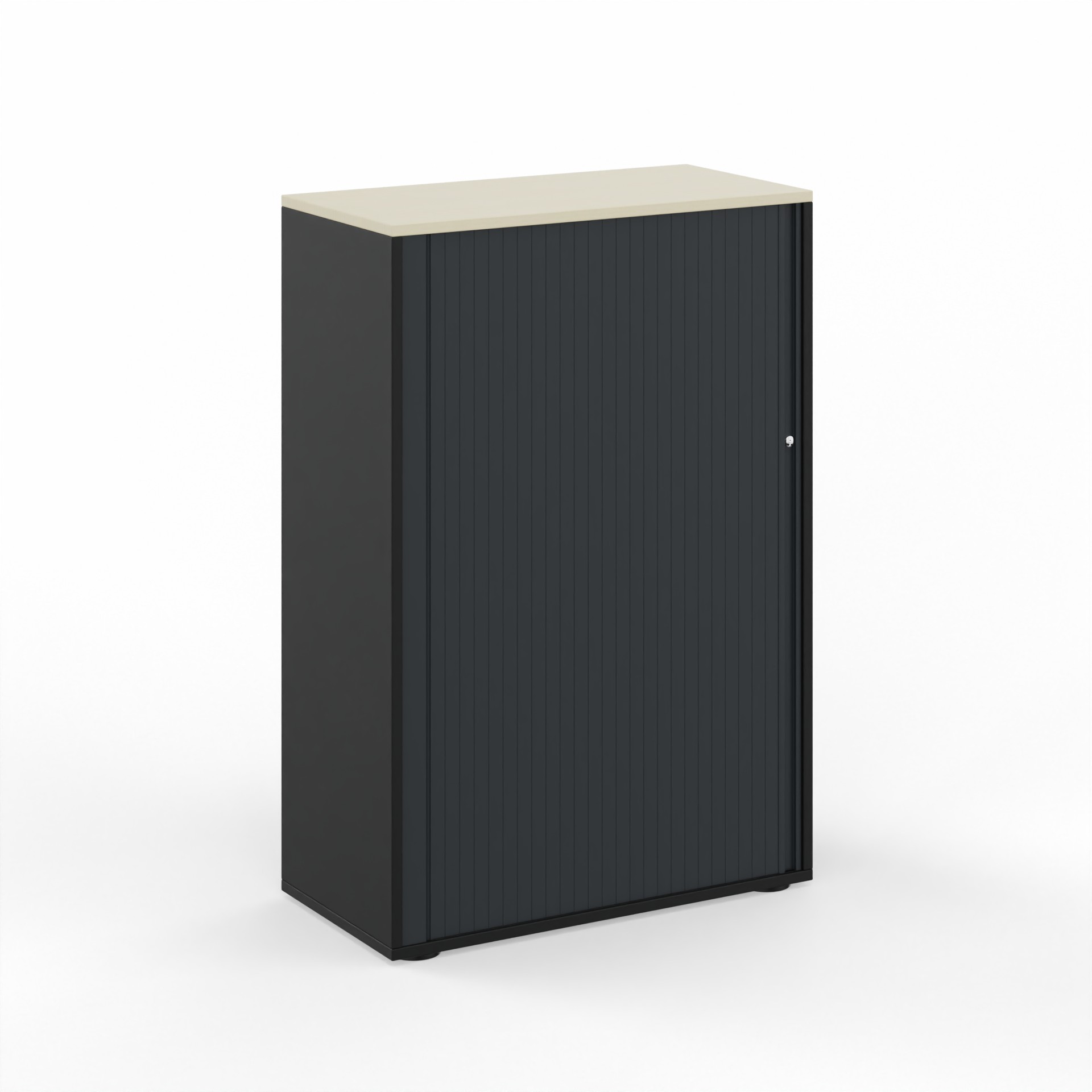Image of Rollladenschrank Tradingzone GO Swiss 80.0 x 40.0 cm, 3 Ordner hoch, Schwarz/Ahorn, Neu - Optimale Raumnutzung