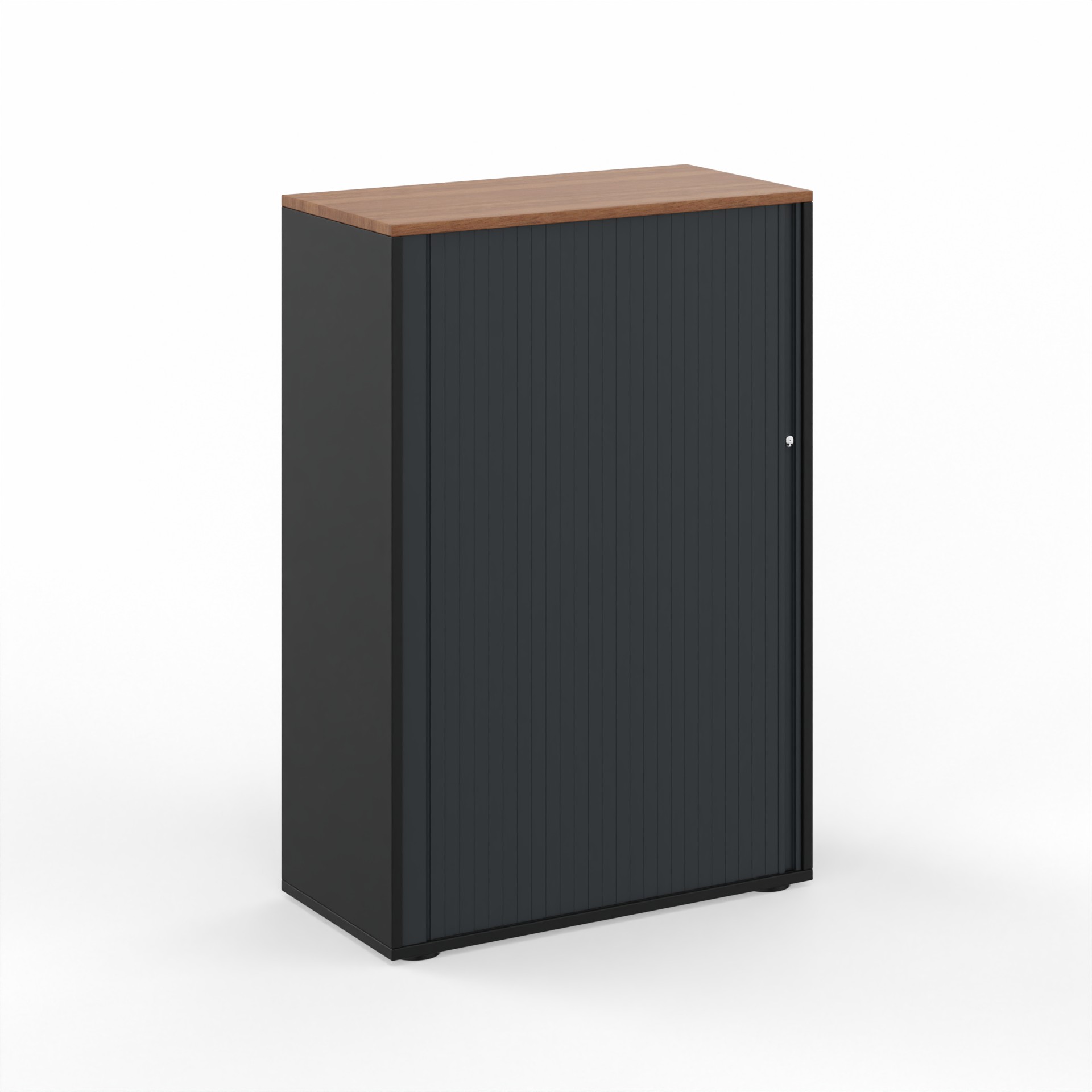 Image of Rollladenschrank Tradingzone GO Swiss 80.0 x 40.0 cm, 3 Ordner hoch, Schwarz/Nussbaum, Neu - Optimale Raumnutzung