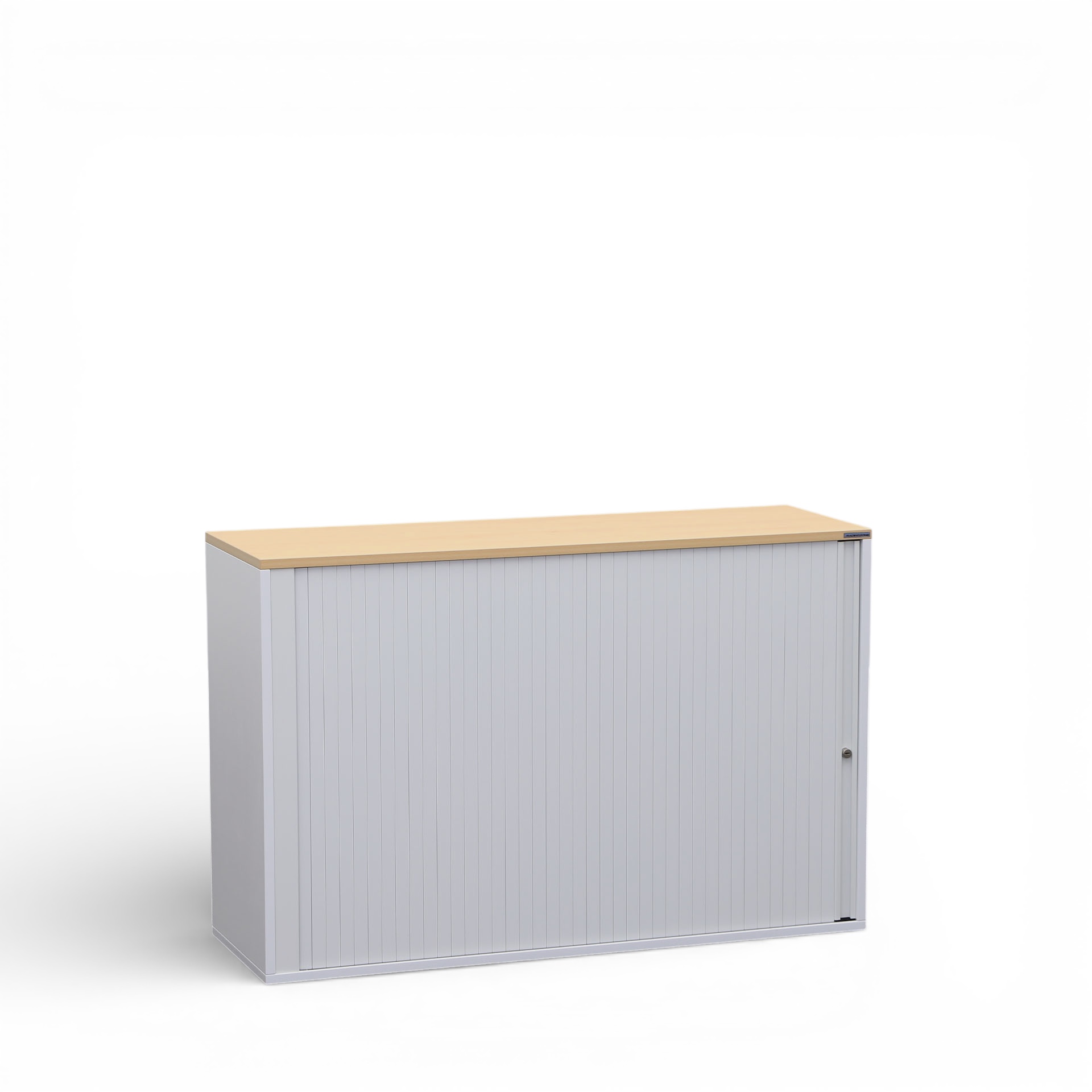 Image of Rollladenschrank Tradingzone GO Swiss 120.0 x 40.0 cm, 2 Ordner hoch, Weissgrau/Buche, Neu - Optimale Raumnutzung