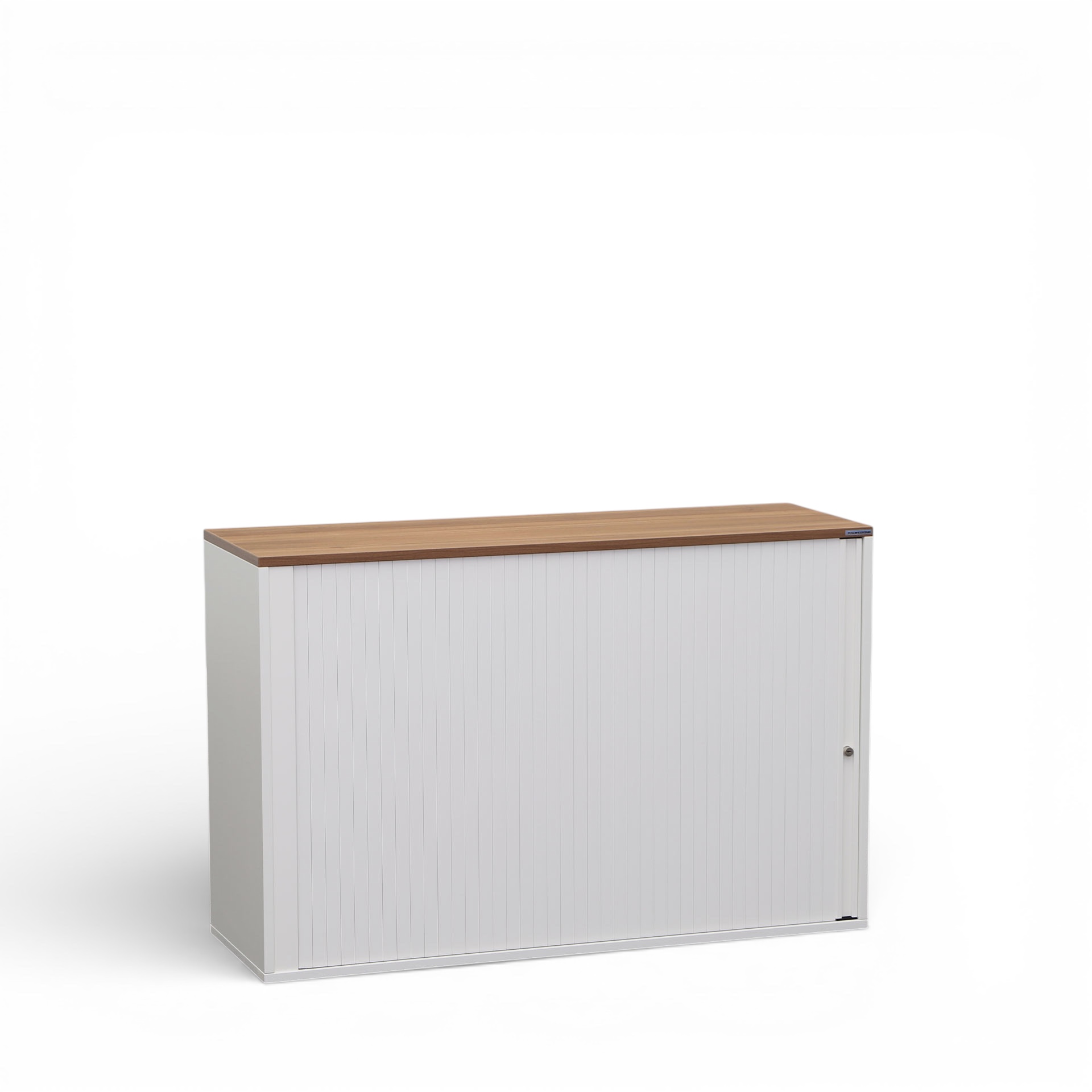 Image of Rollladenschrank Tradingzone GO Swiss 120.0 x 40.0 cm, 2 Ordner hoch, Weiss/Nussbaum, Neu - Optimale Raumnutzung
