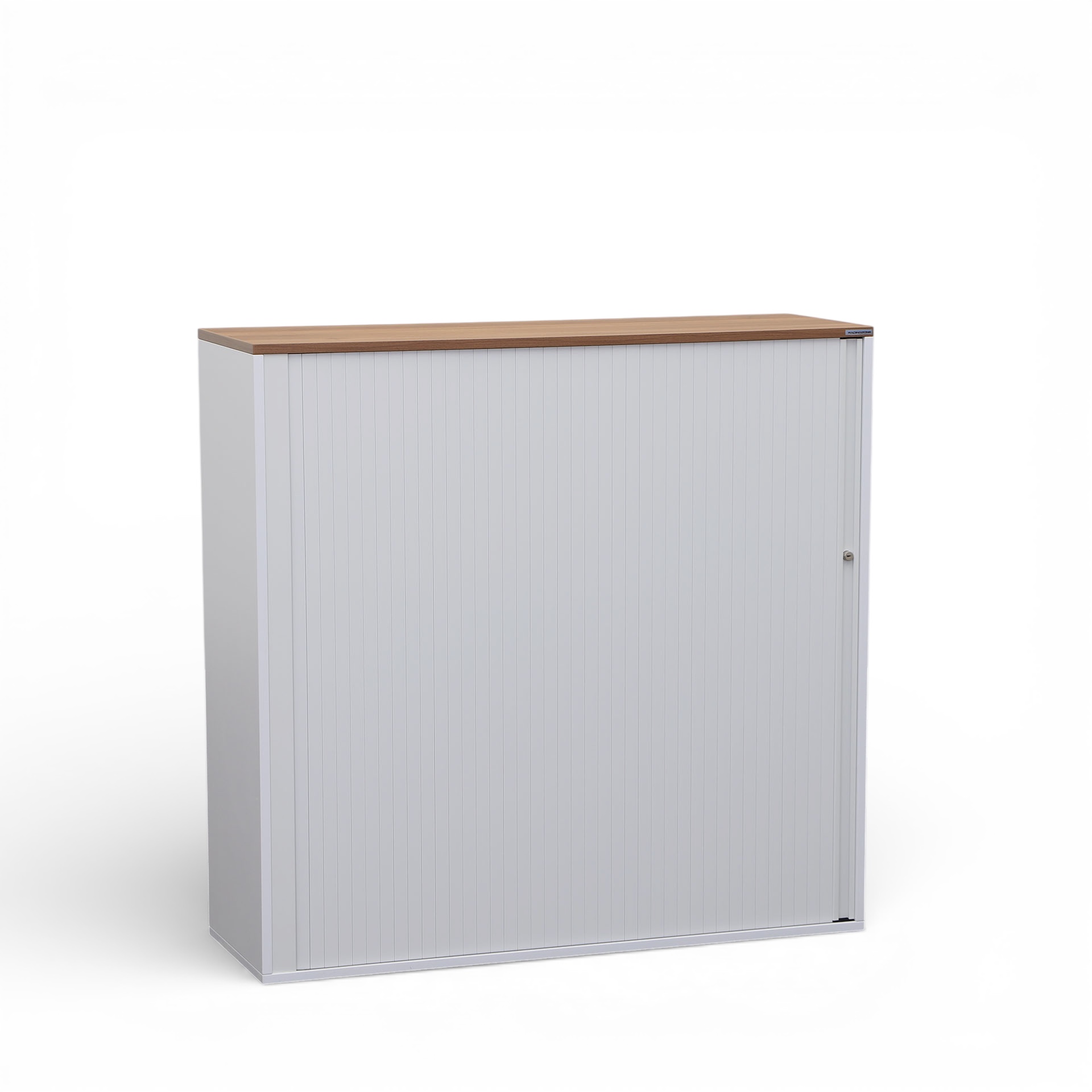 Rollladenschrank Tradingzone GO Swiss 120.0 x 40.0 cm, 3 Ordner hoch, Weissgrau/Nussbaum, Neu - Optimale Raumnutzung